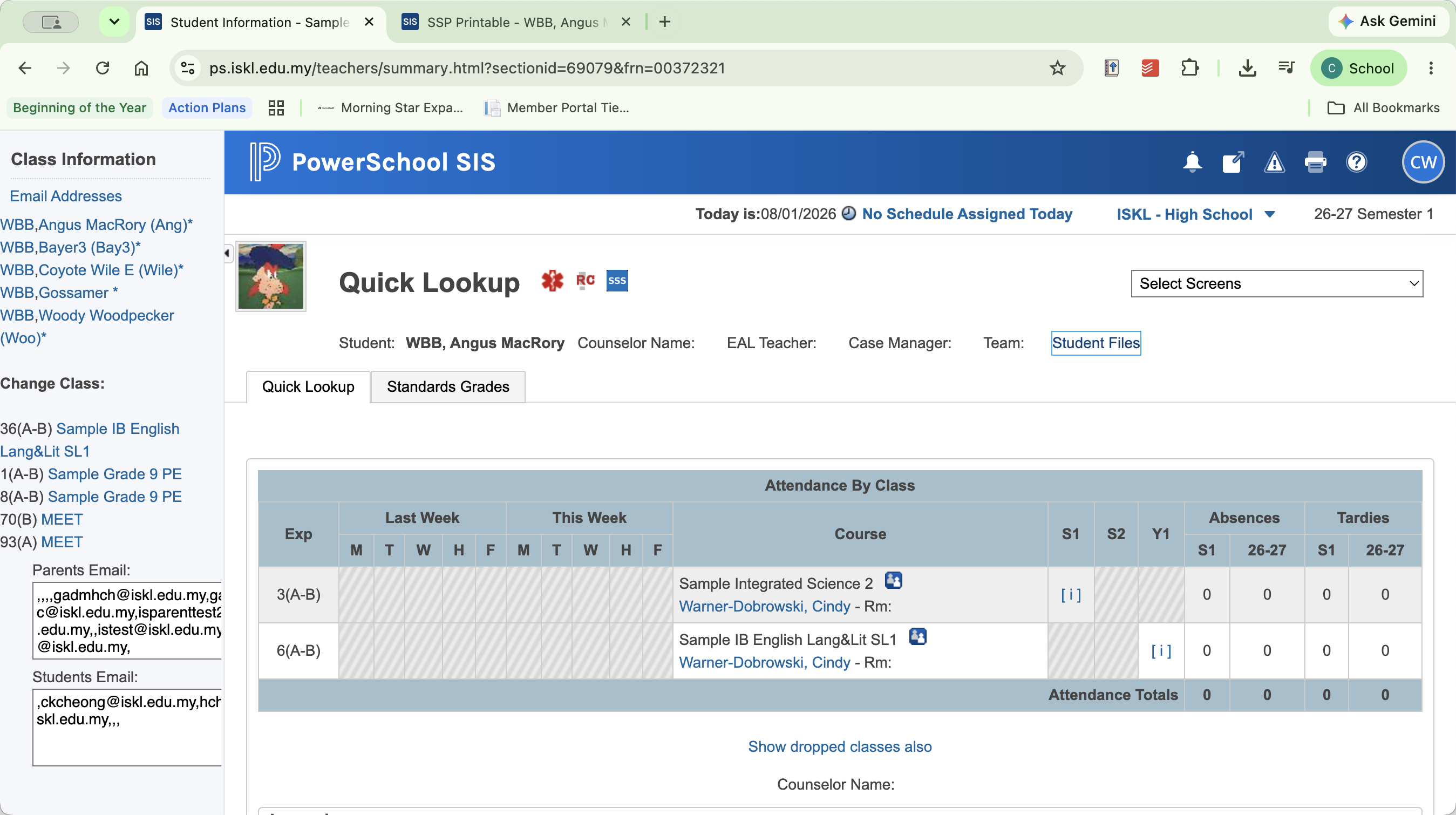 Step #10: Click the Student Files link in the header of the student's profile to open their auto-generated Student Services Google folder.
