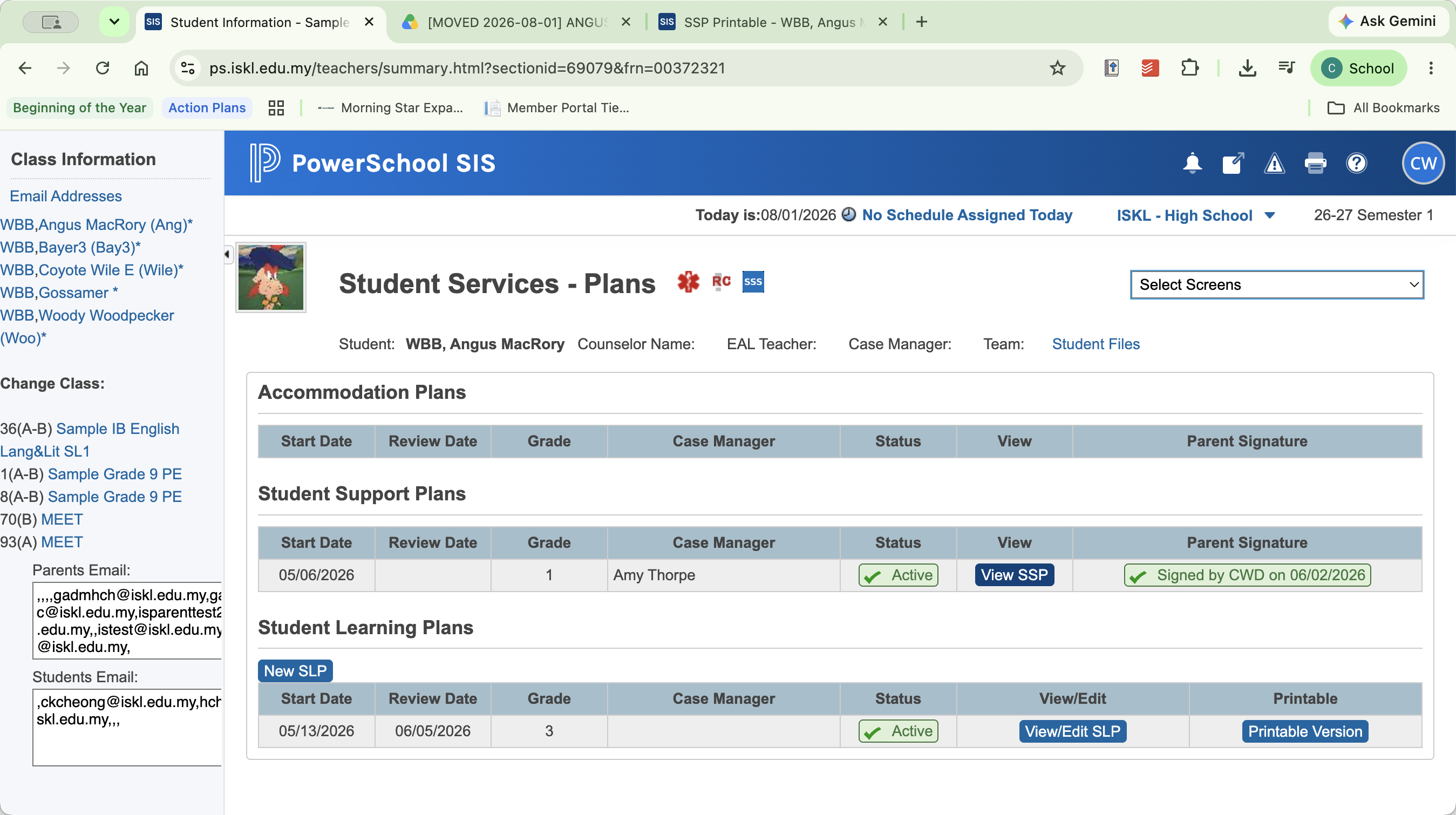 Step #9: Click View to review the complete Student Services Plan details.