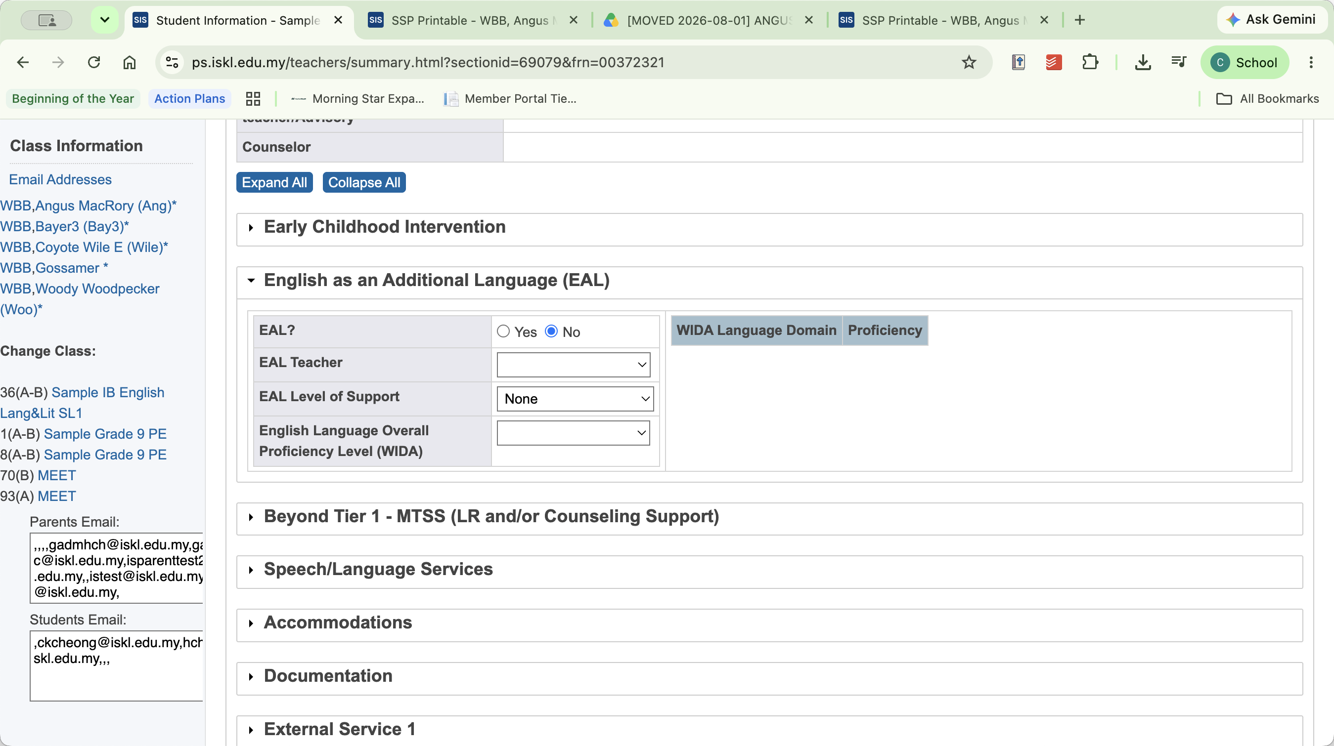 Step #15: Click Beyond Tier 1 - MTSS to review information on Learning Resource (LR) or counseling support.