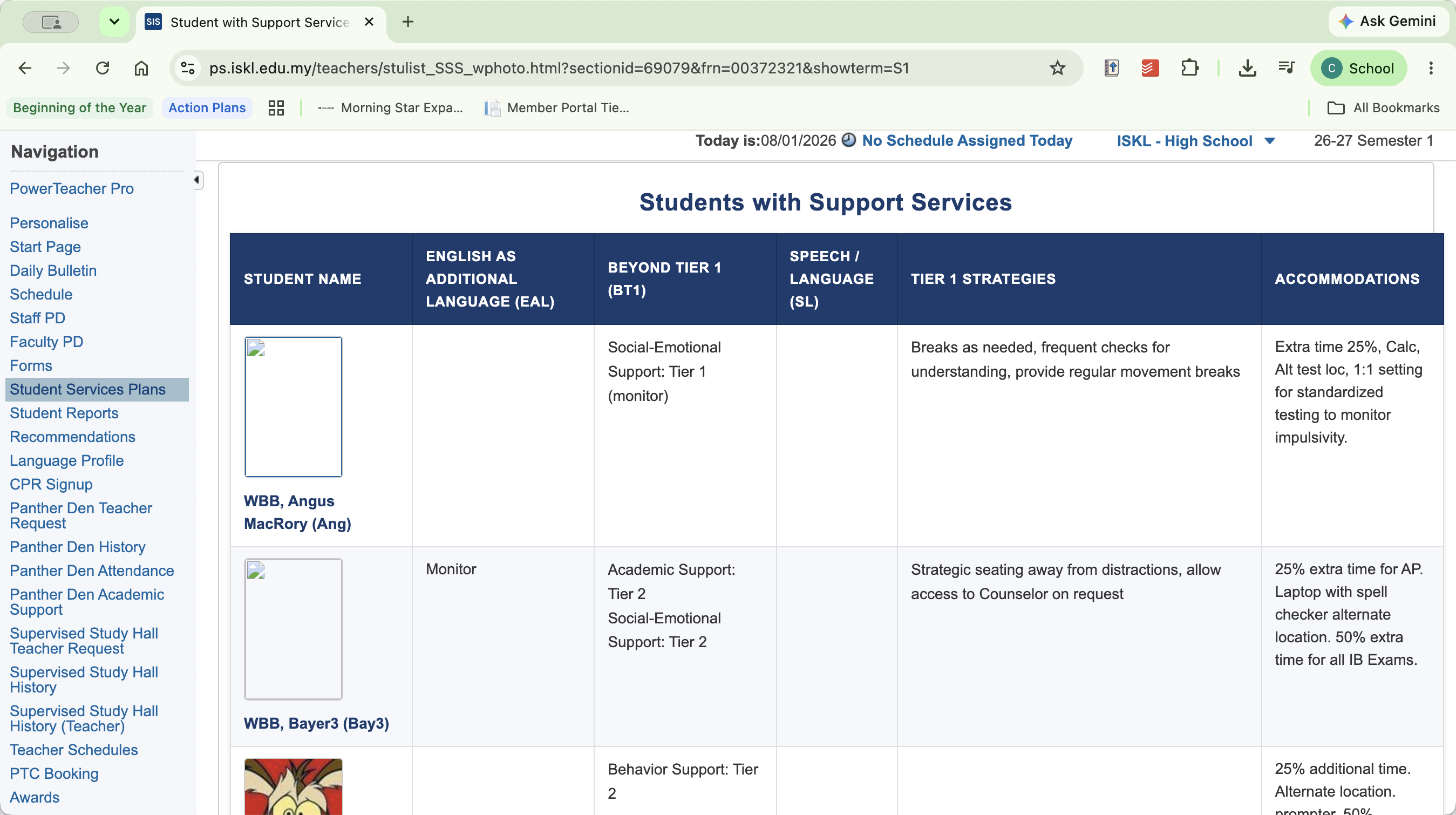 Step #6: Click Student Services Plans from the left-hand navigation menu.