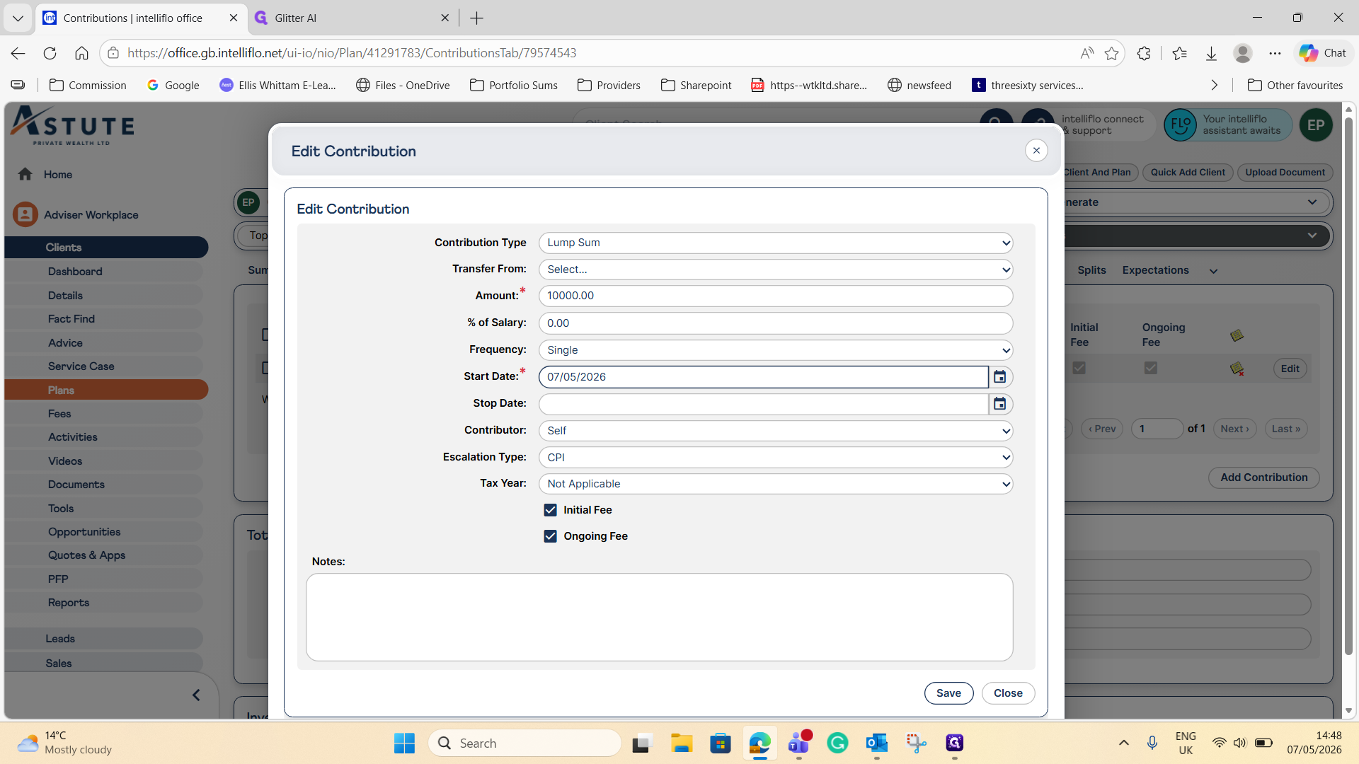 Step #7: Click Save to update the contribution details.