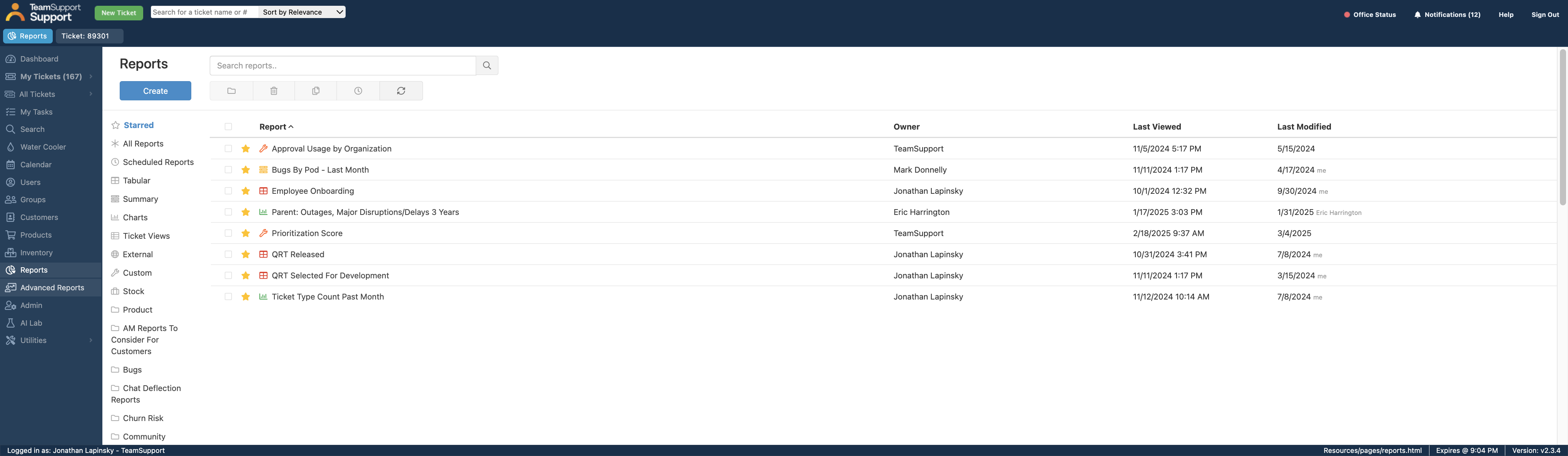 Step #2: Click on "Advanced Reporting"