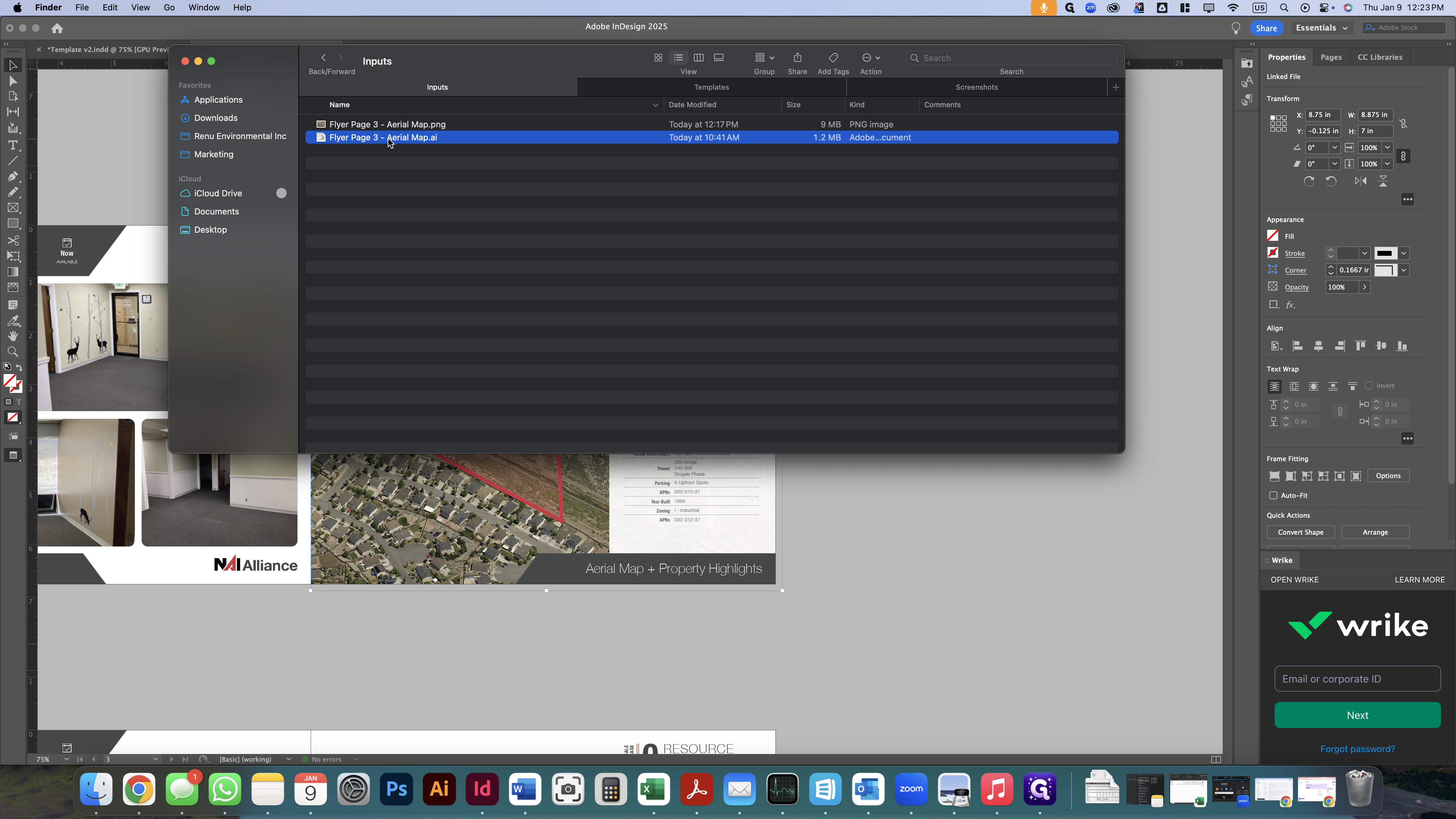 Step #5: Double-click on "Flyer Page 3 - Aerial Map.ai"