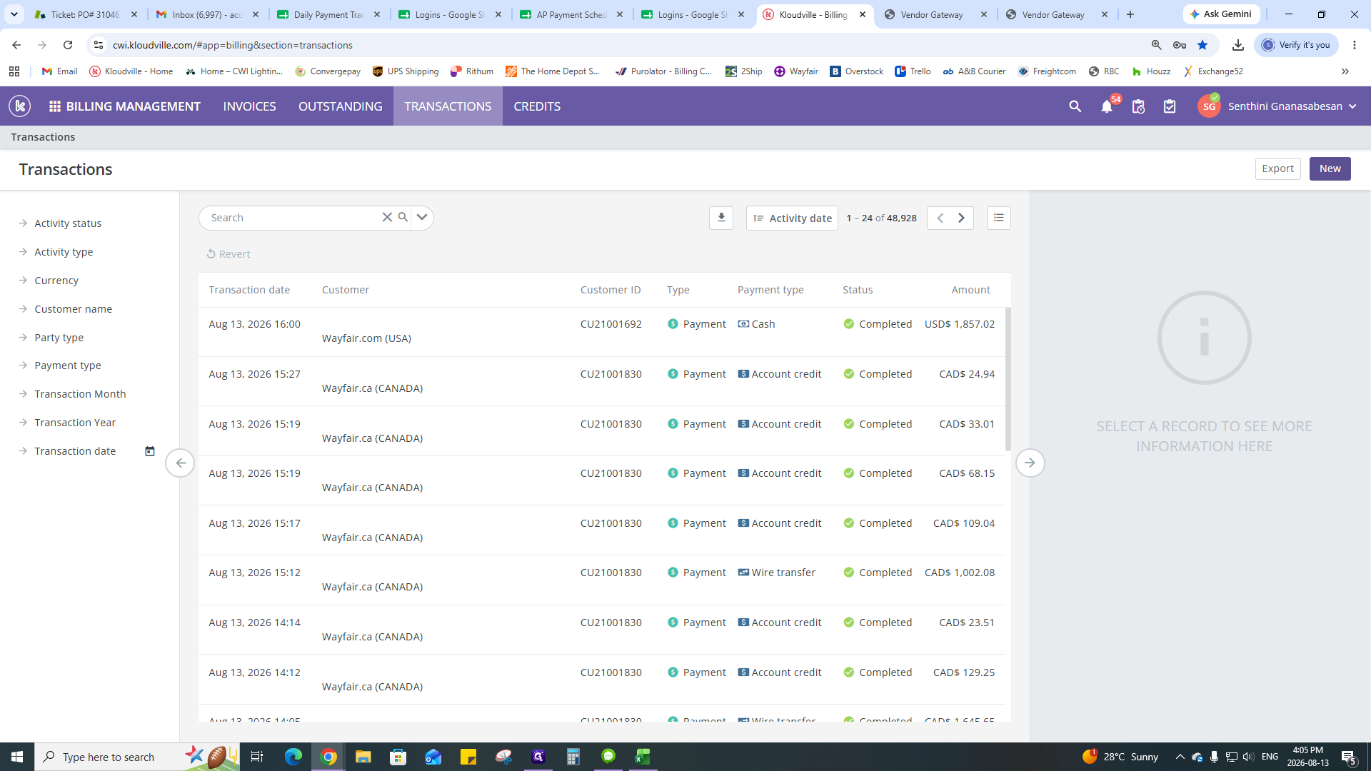 Step #11: Click New to create a new transaction.