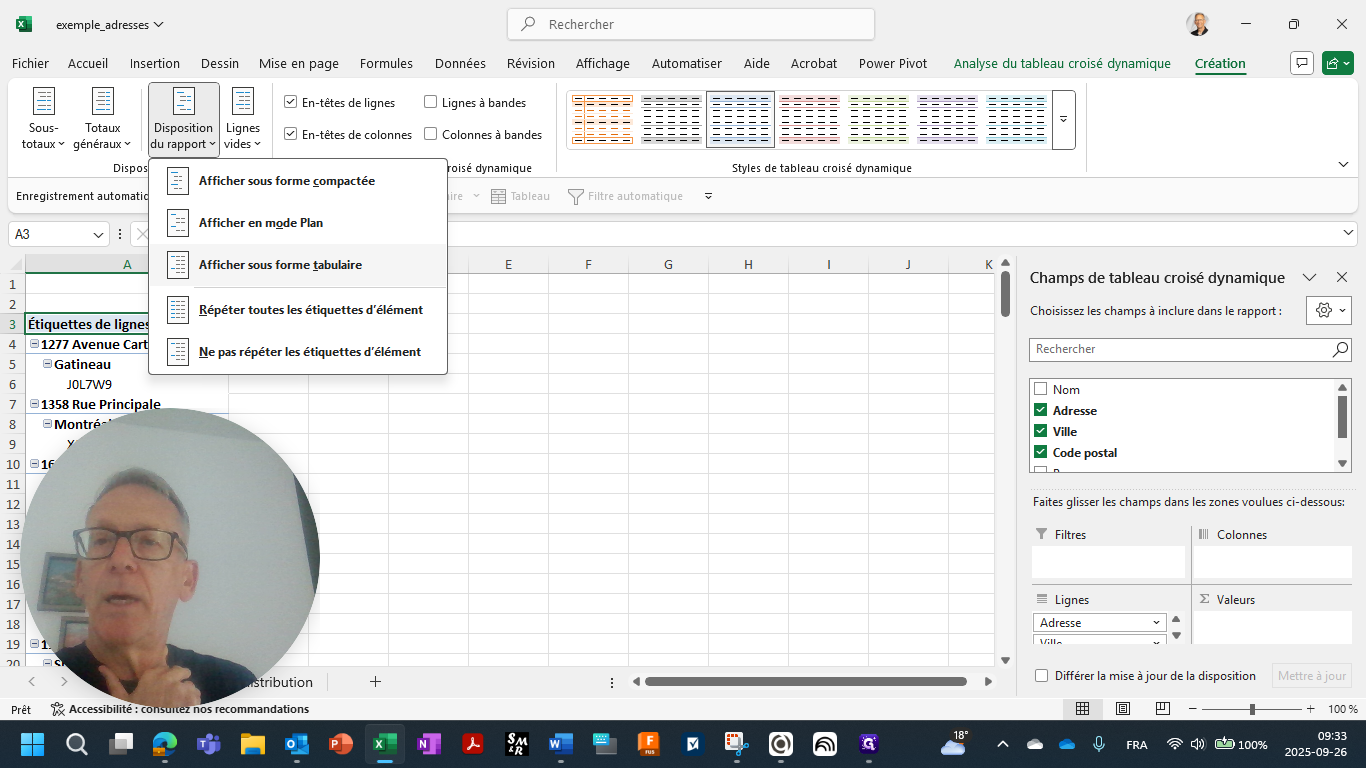 Step #8: Cliquez sur "Afficher sous forme tabulaire"