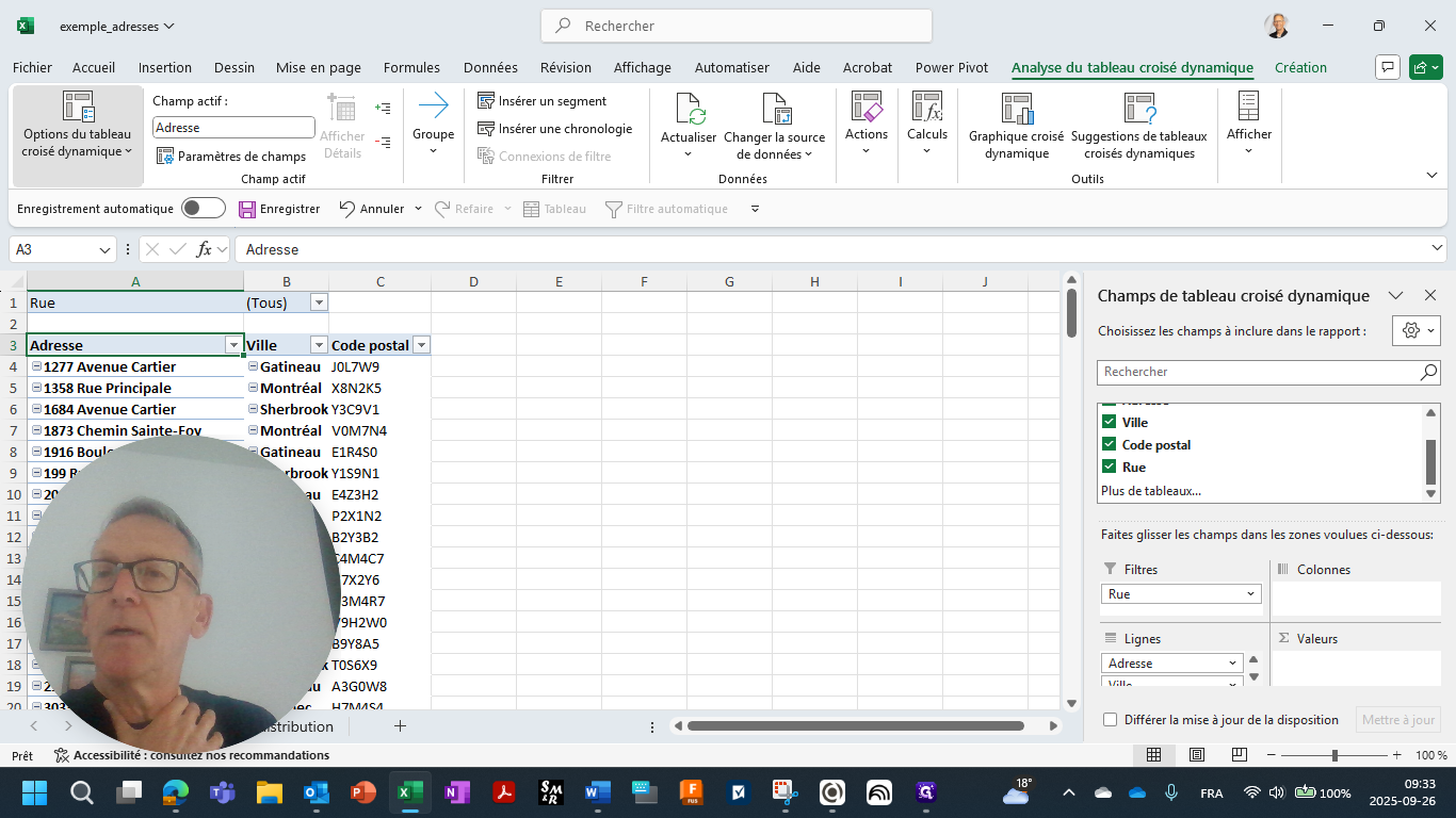 Step #14: Cliquez sur "croisé dynamique▾"