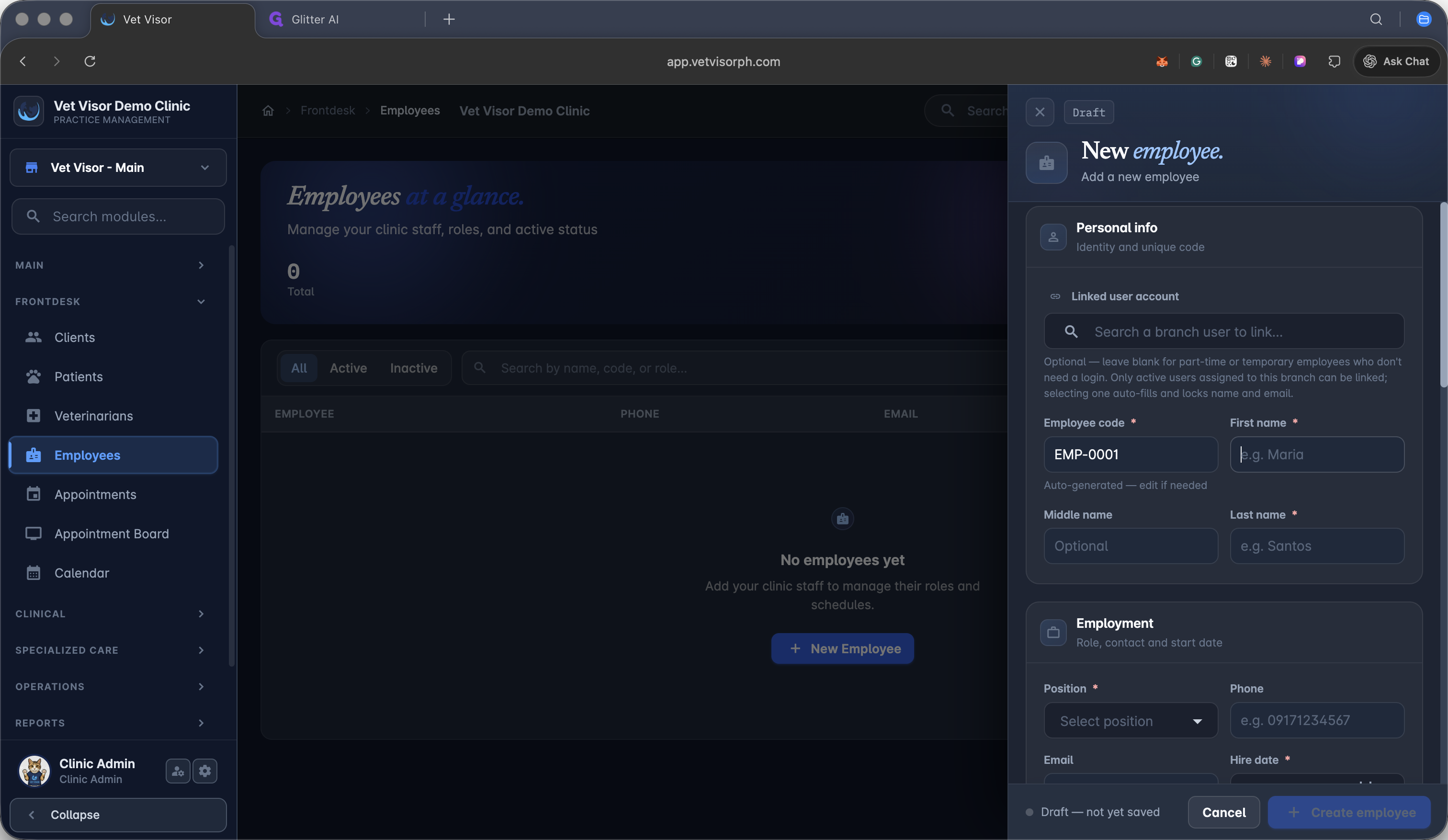 Step #20: Enter the employee's first name.