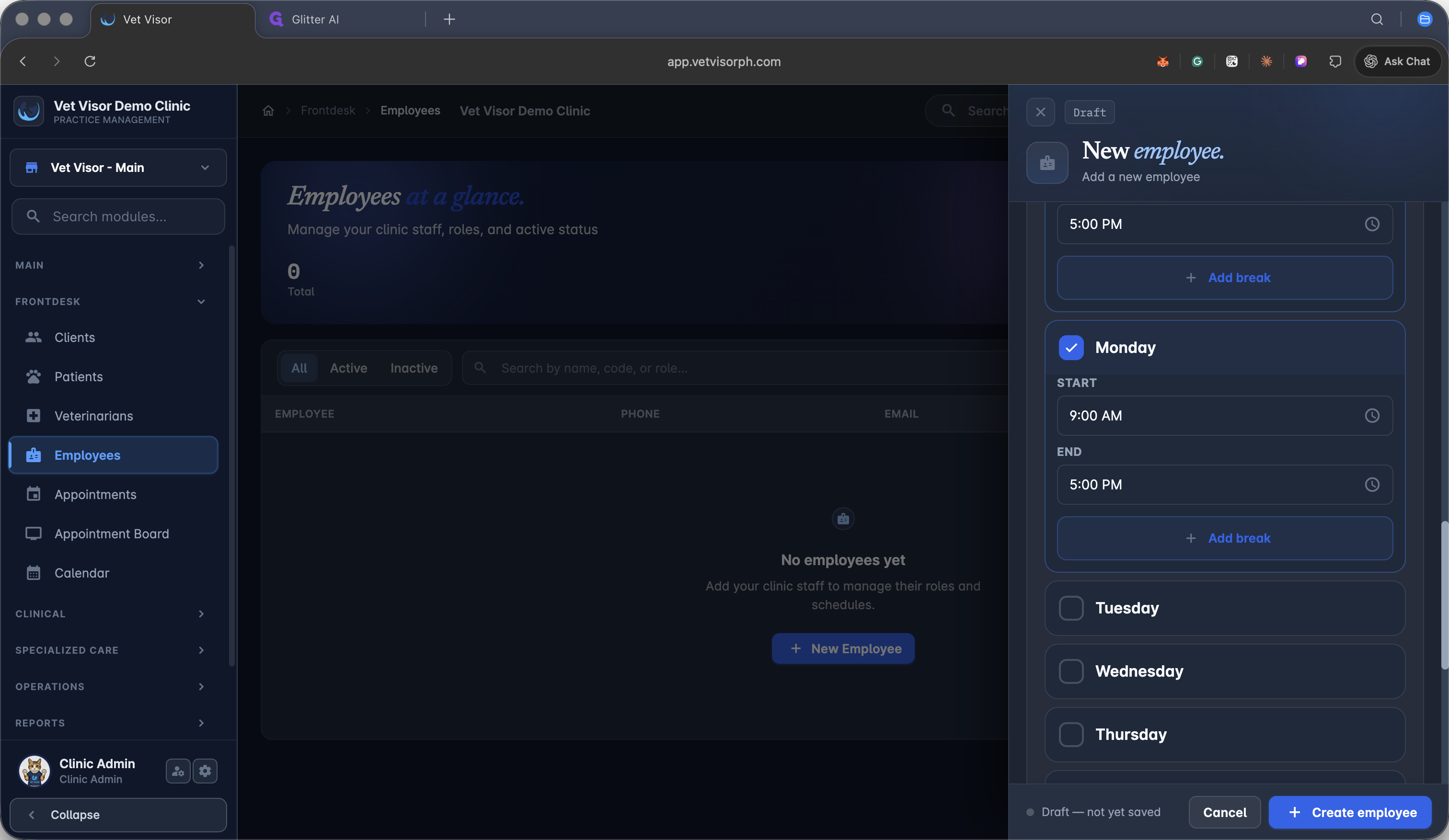 Step #29: Select Tuesday to configure additional working days.