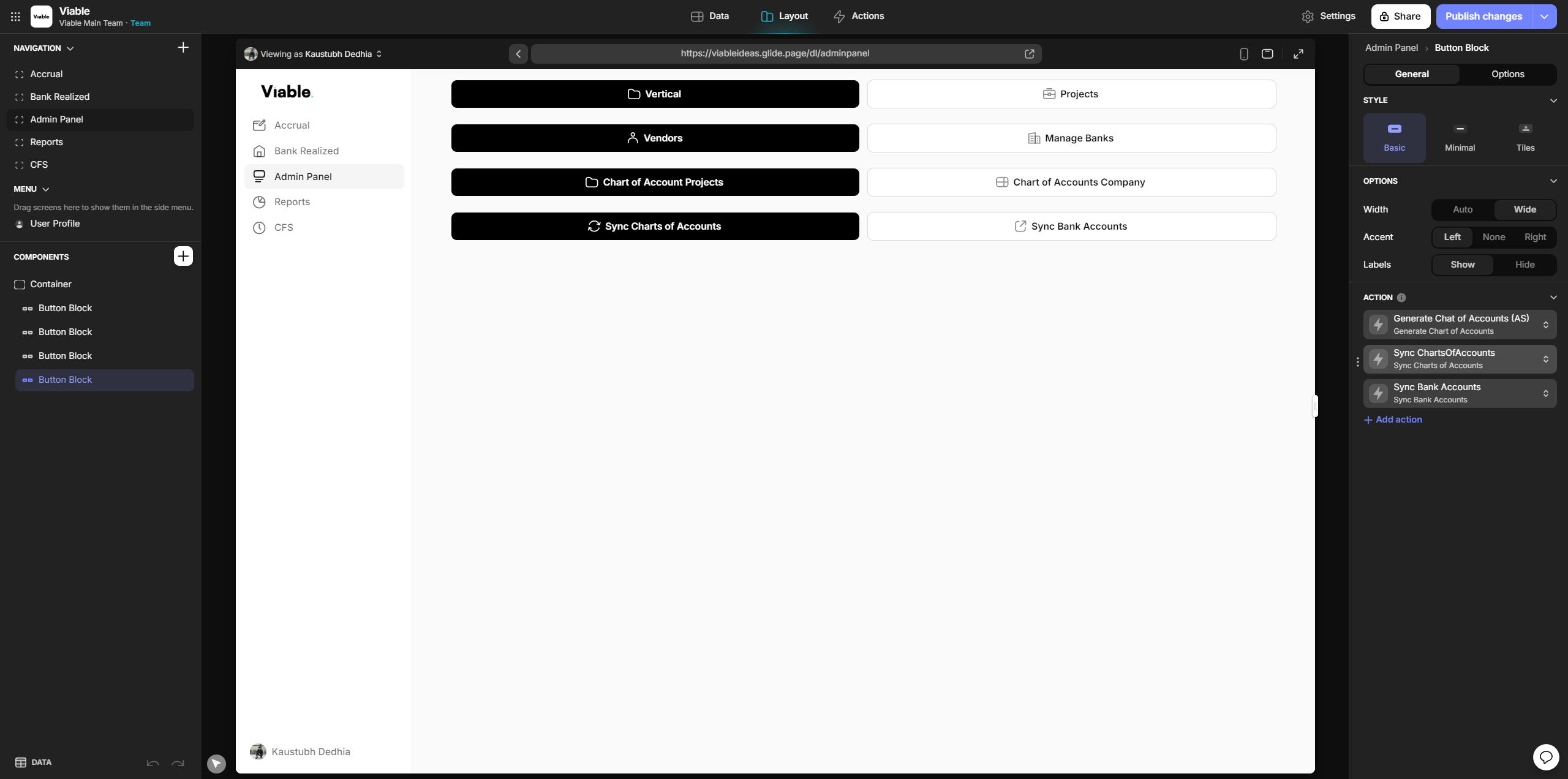 Step #15: Click on the "Sync Charts of Accounts" Action