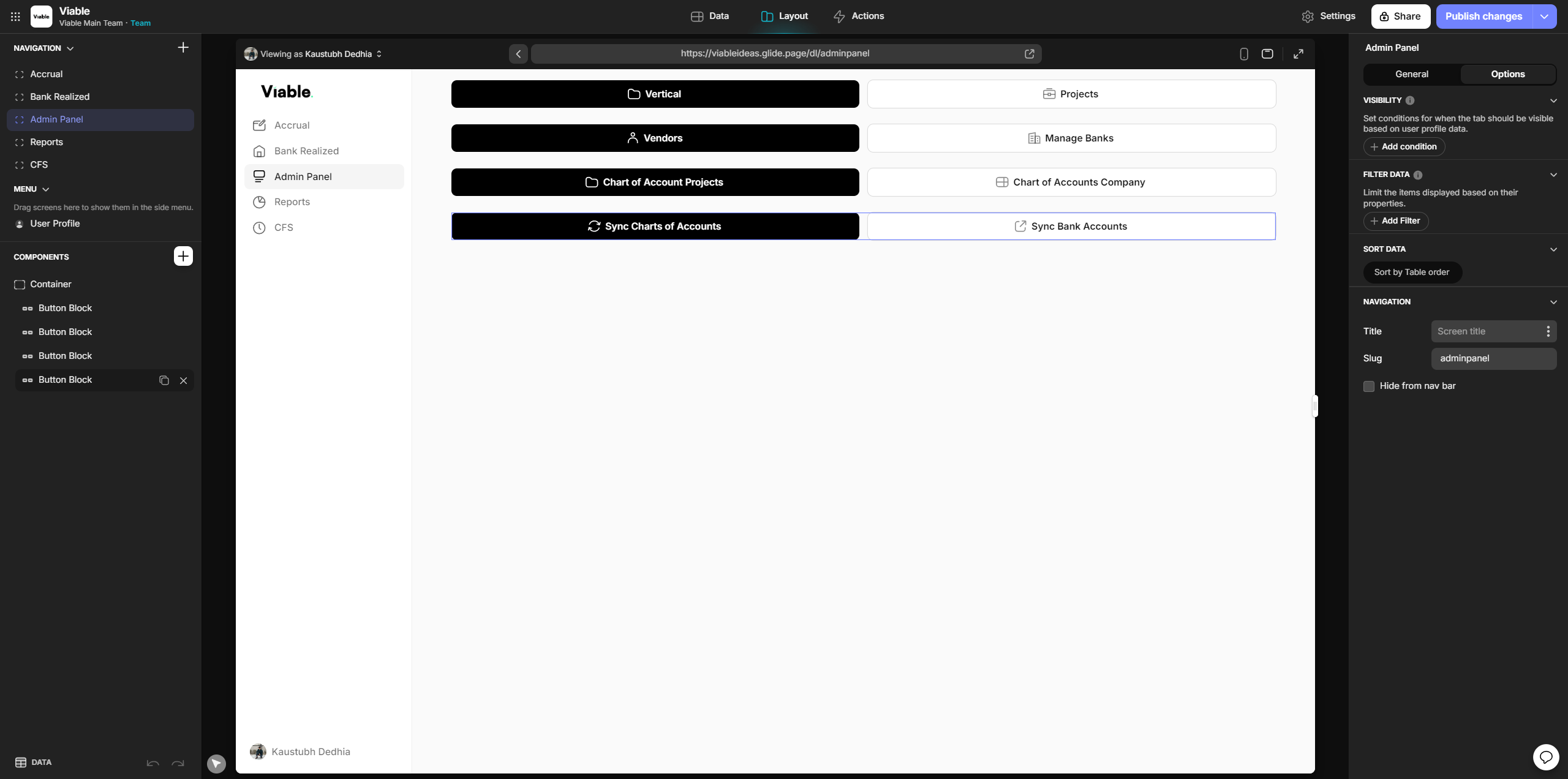 Step #14: Click on last "Button Block"