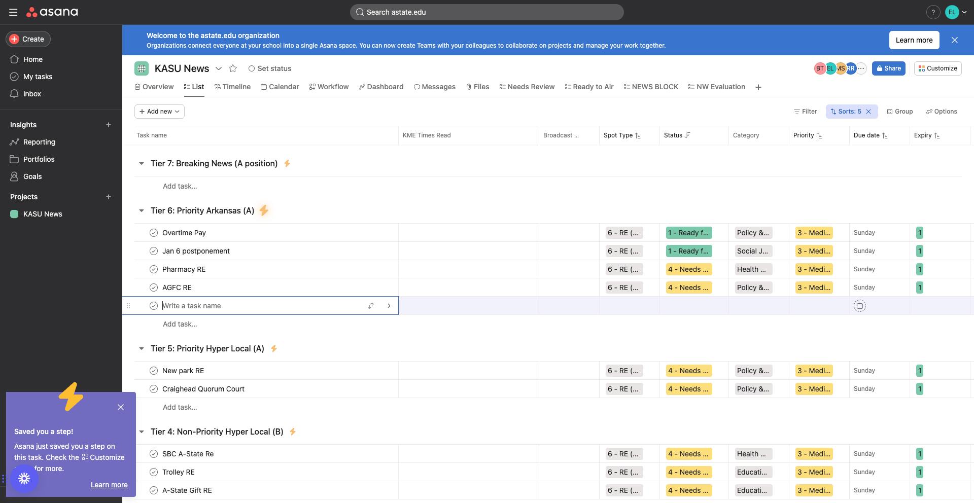 Step #7: Click on "Write a task name"