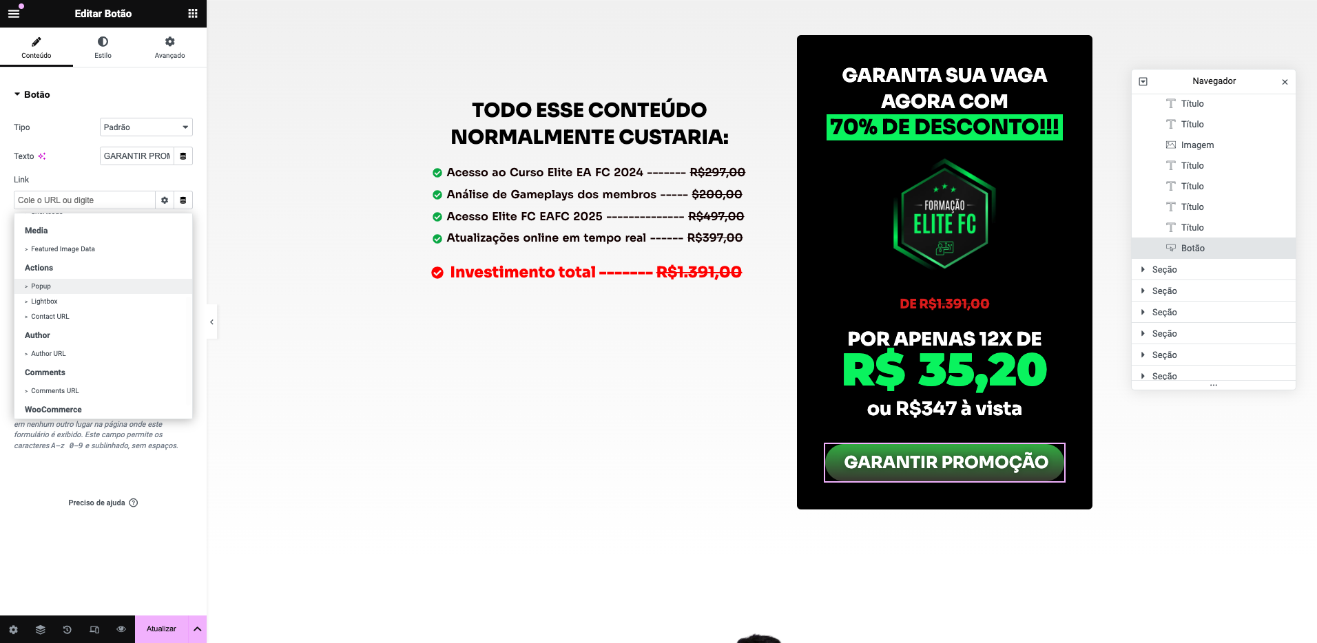 Step #17: Clique em "Popup".
