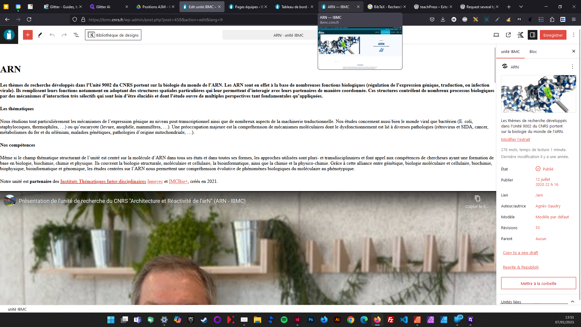 Step #3: Vue du texte d'introduction et de la page correspondante