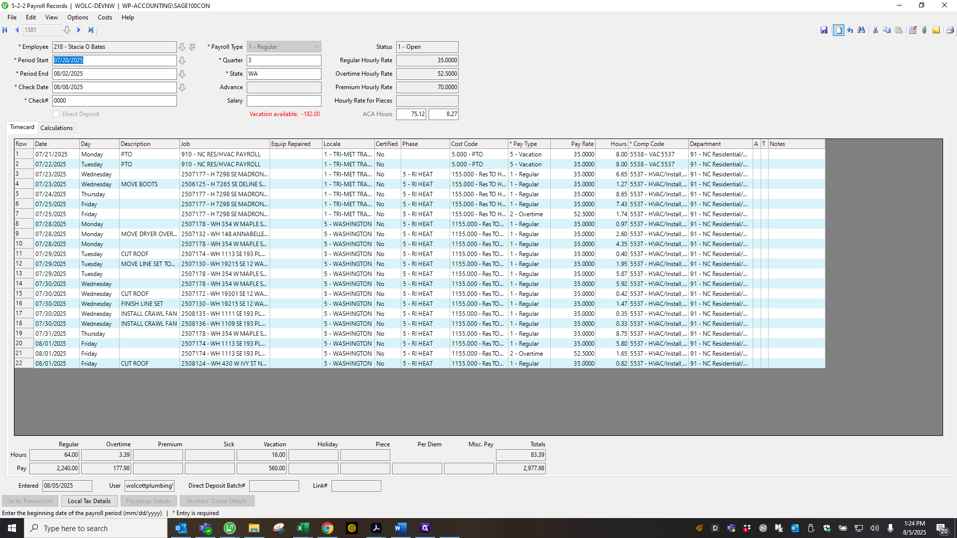 Step #1: Drag "1.74 5537 - HVAC / Install"