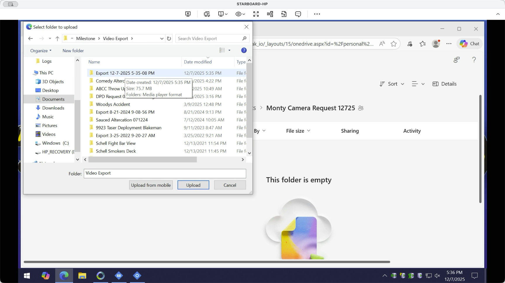 Step #28: Click on the export you want to upload.