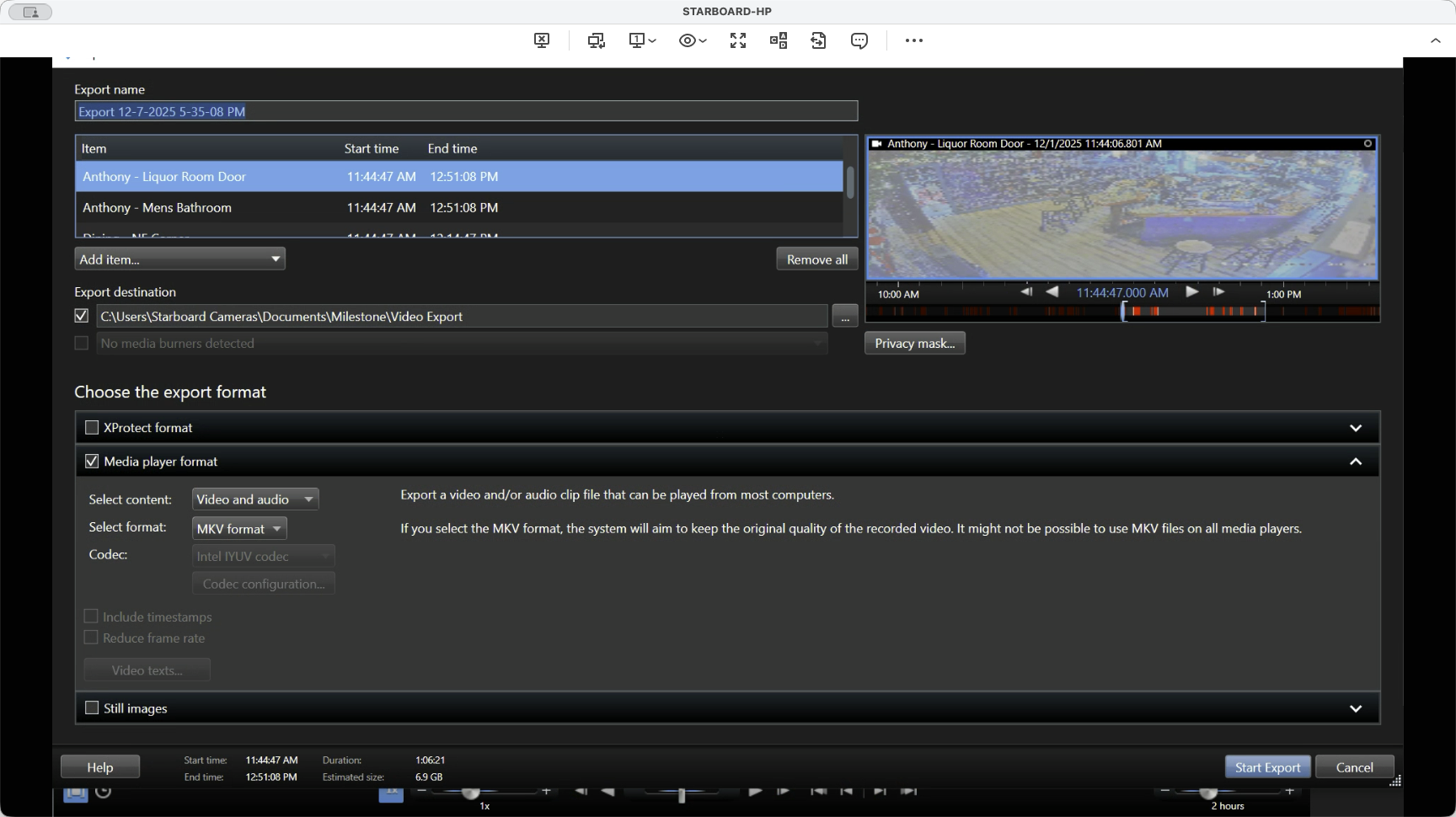 Step #19: Click on "Start Export"