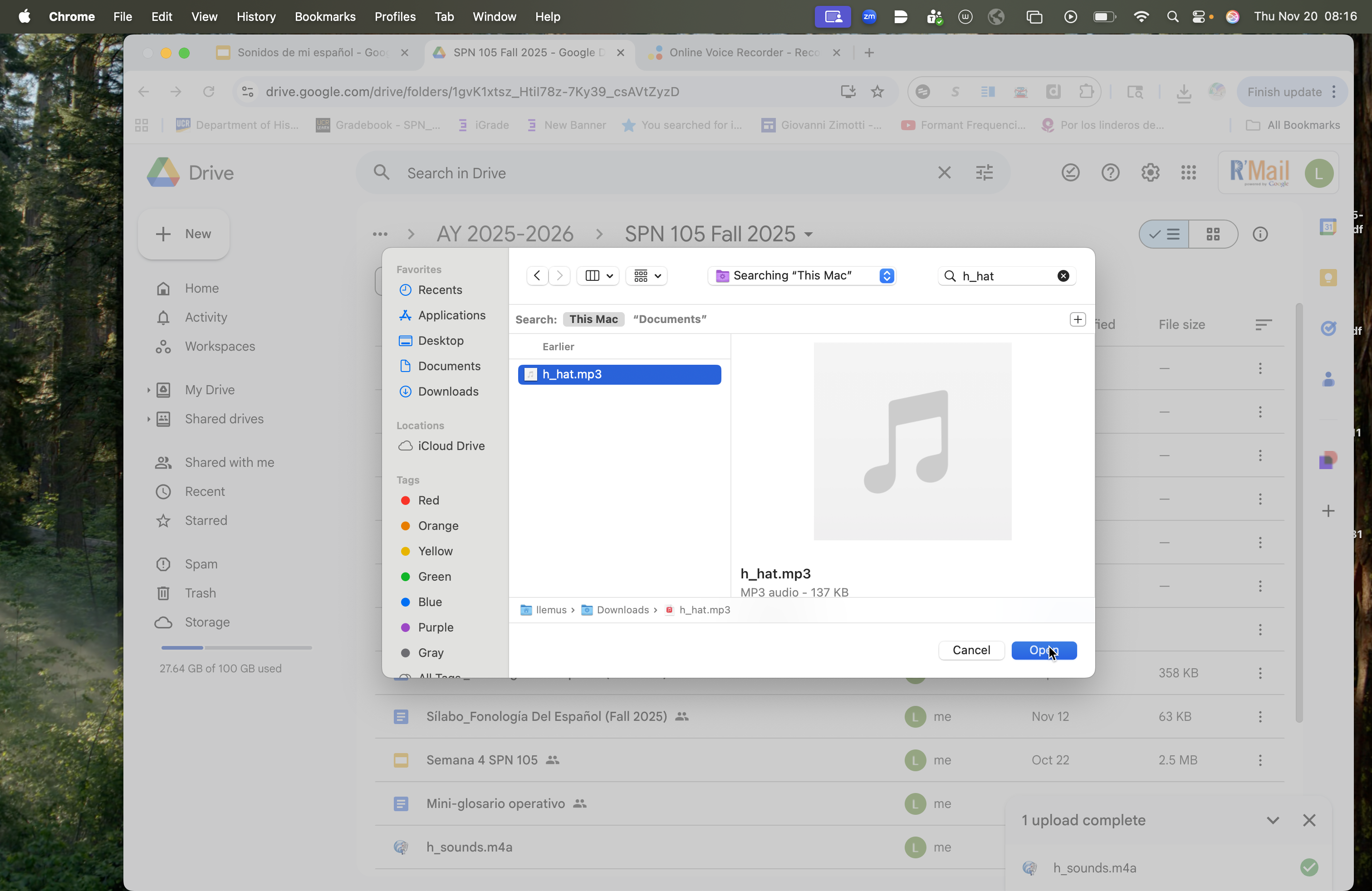 Step #16: Hagan clic en "Open" para subir.
