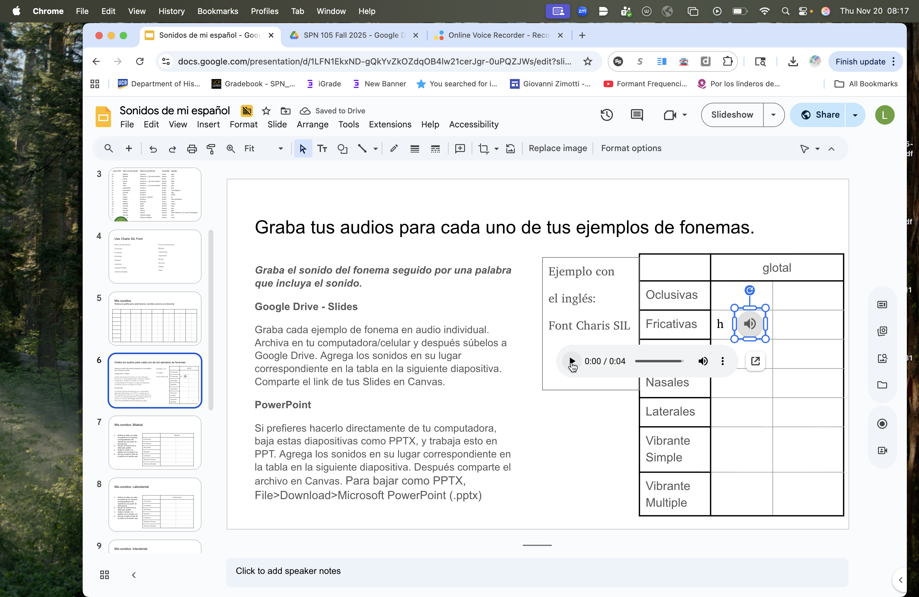 Step #24: Hago clic en play para si se oye bien.