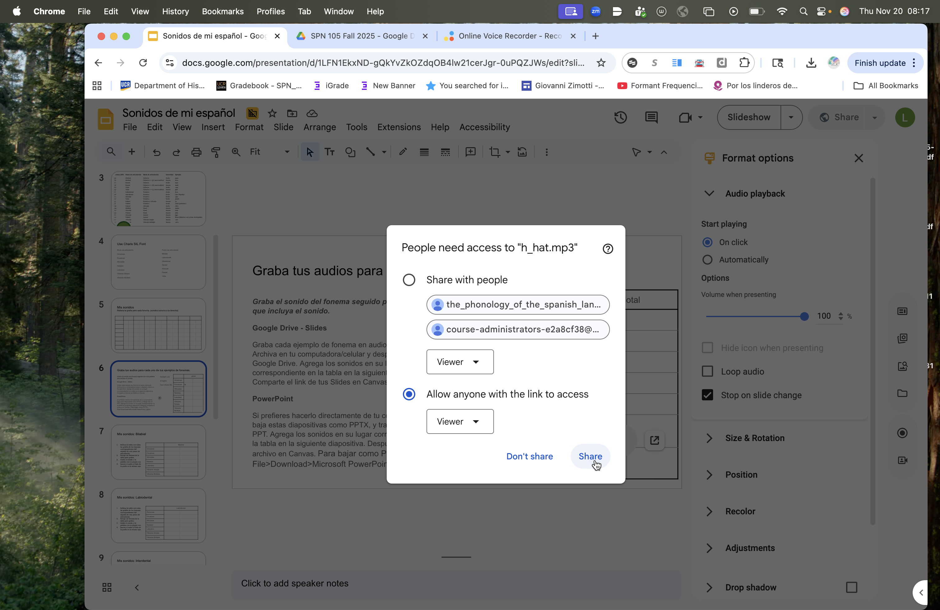 Step #22: Hagan clic en "Share" para que todos tengan acceso, si es necesario.