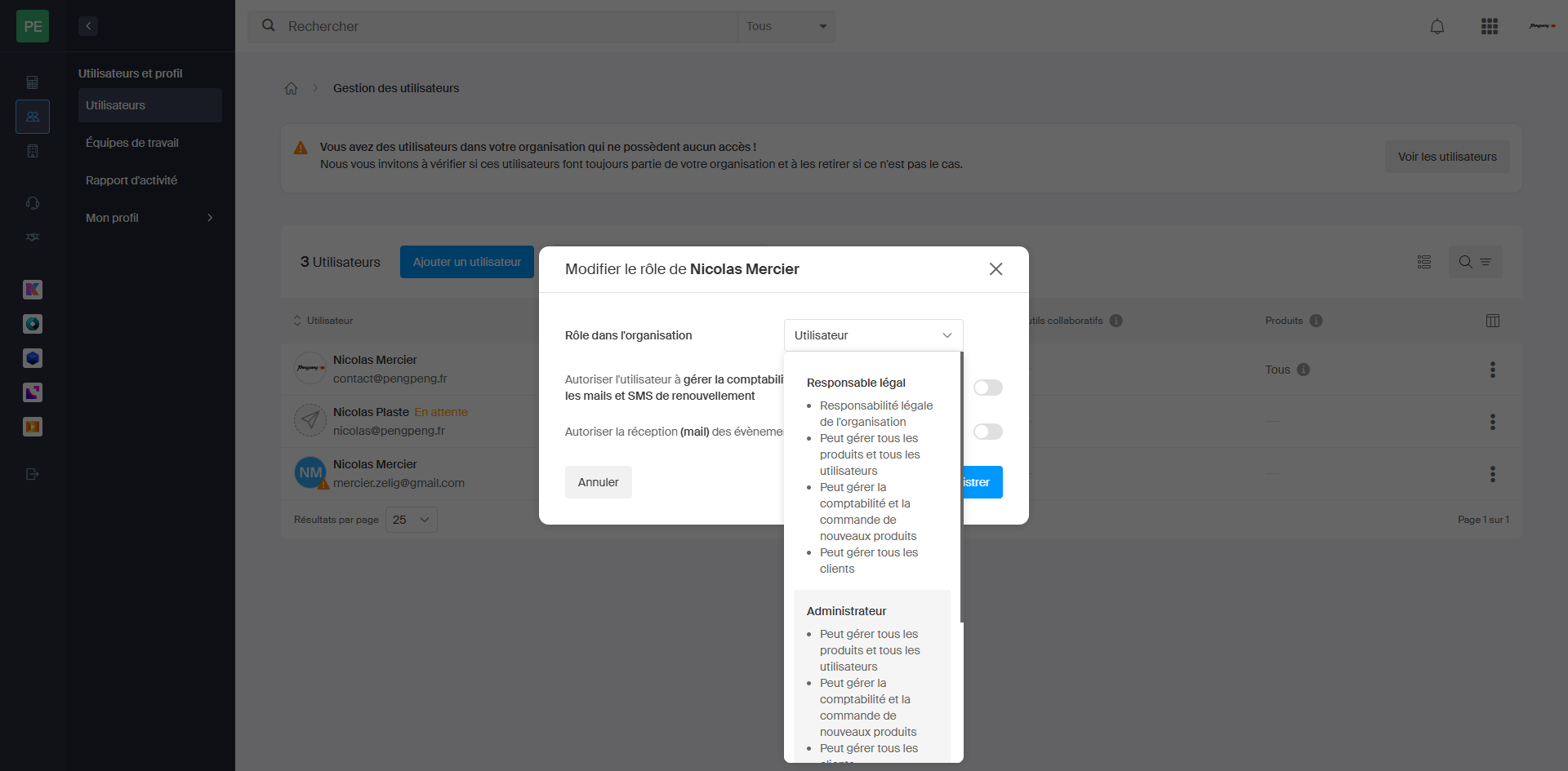 Step #7: Pour cela cliquer sur le paragraphe "administrateur"