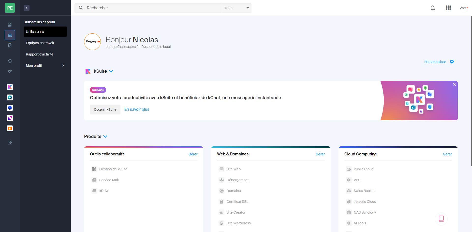 Step #3: Cliquez sur "Utilisateurs"