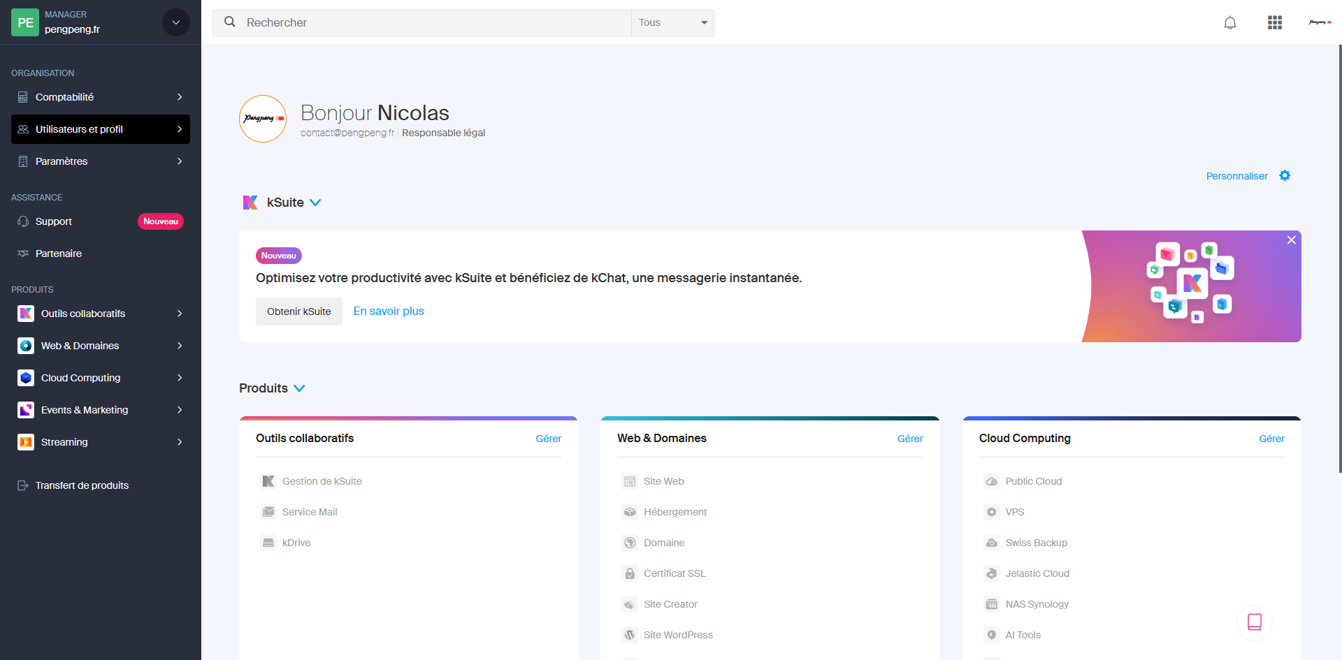 Step #2: Cliquez sur "Utilisateurs et profil"