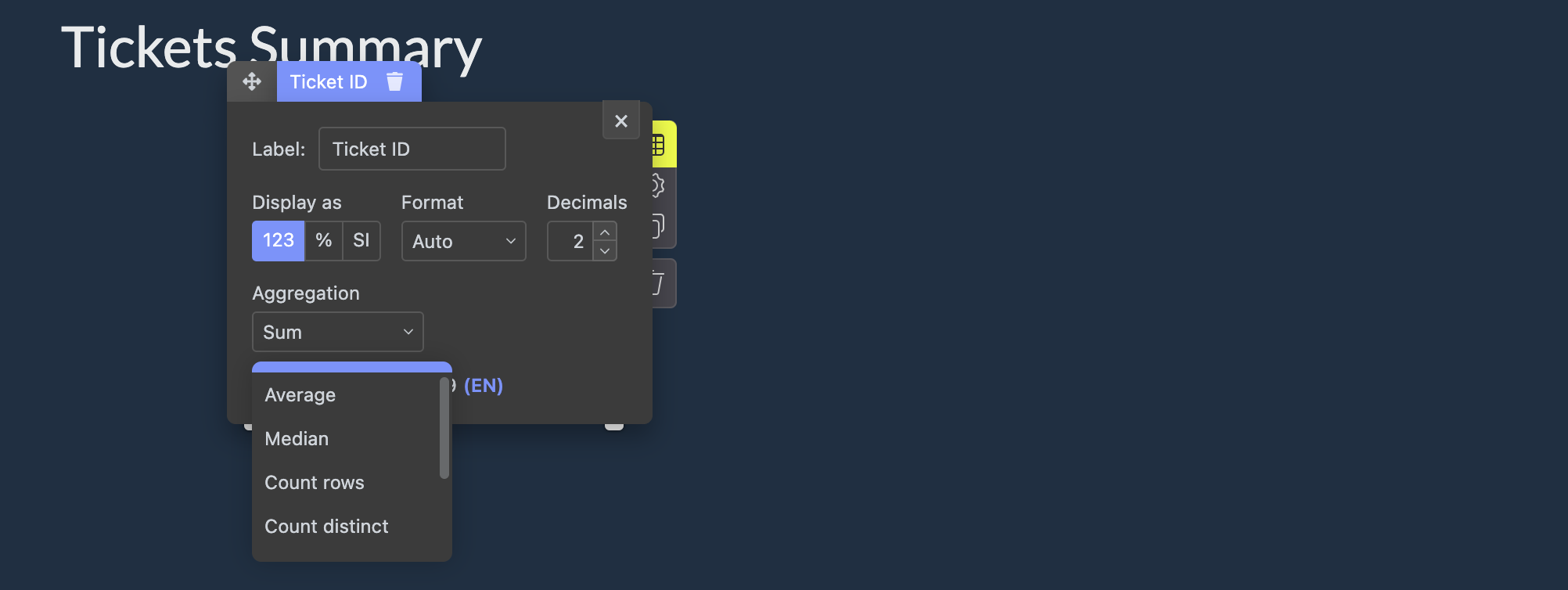 Step #13: Click on "Count distinct"