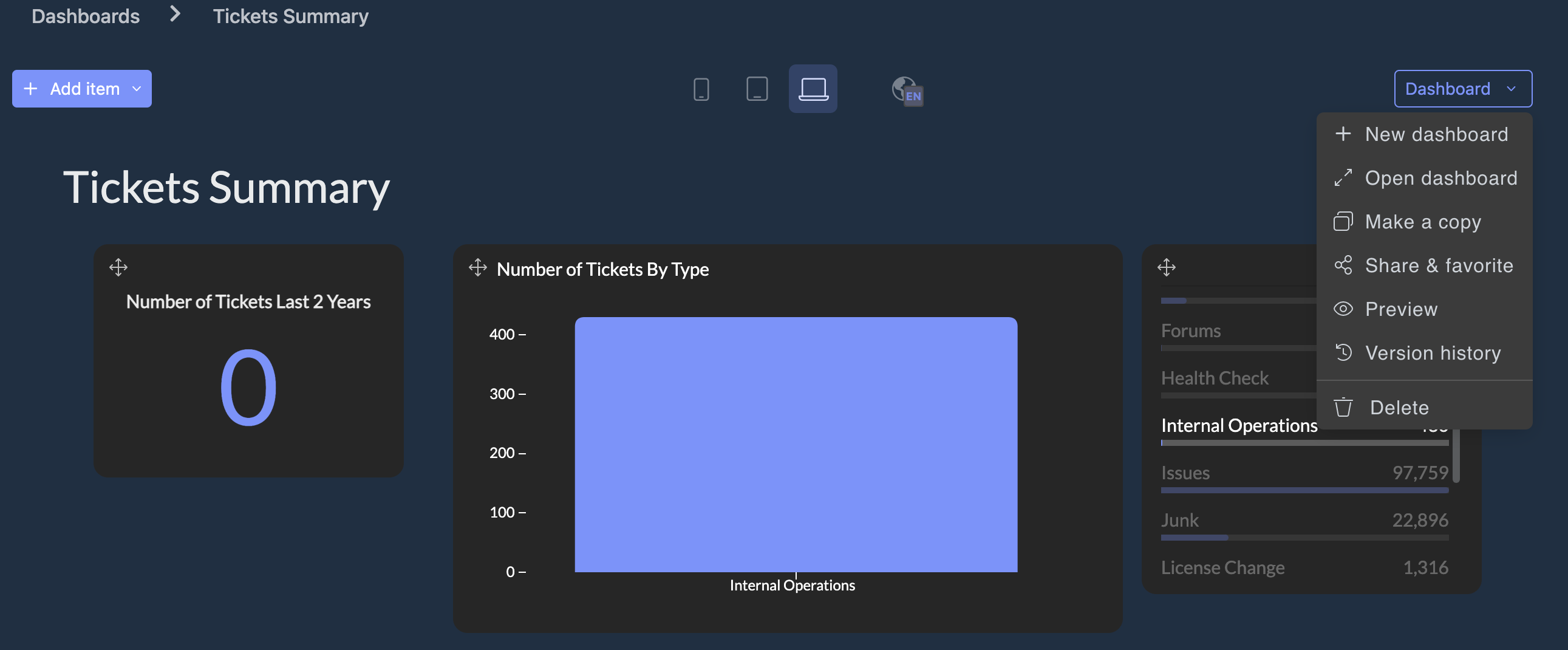 Step #2: Click on "+ NEW DASHBOARD"