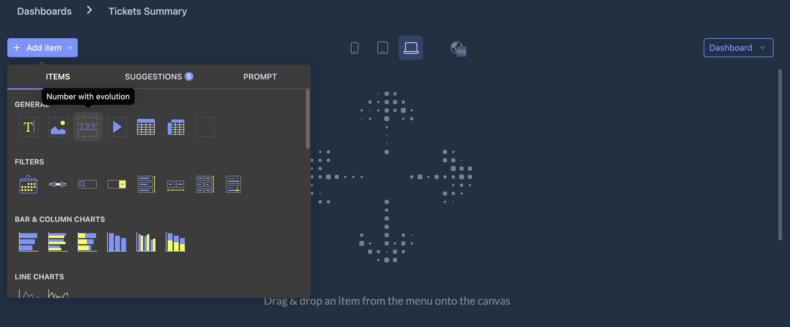 Step #5: Click on the number visualization