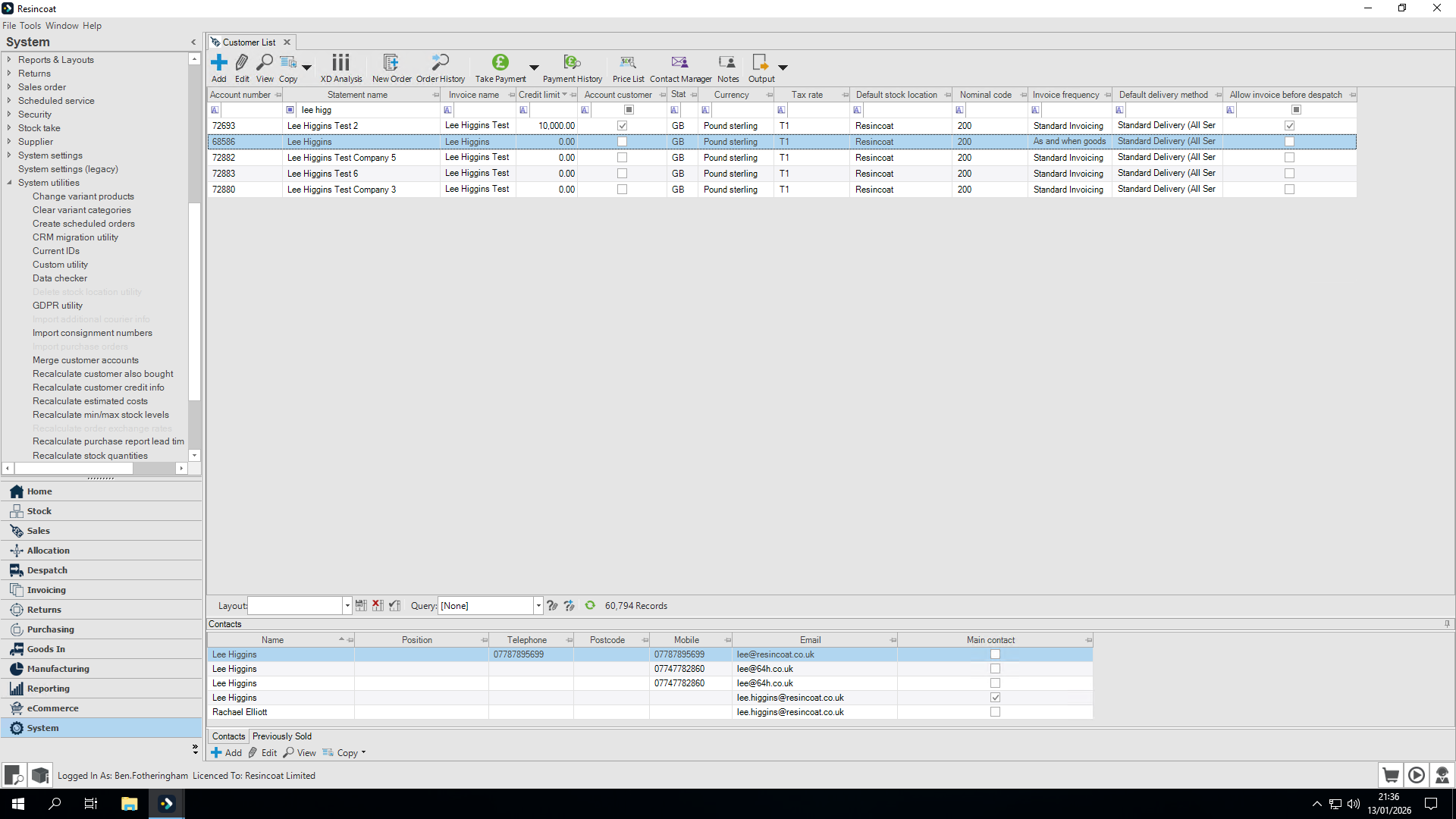 Step #8: Click on the customer we merged into then 'Edit'