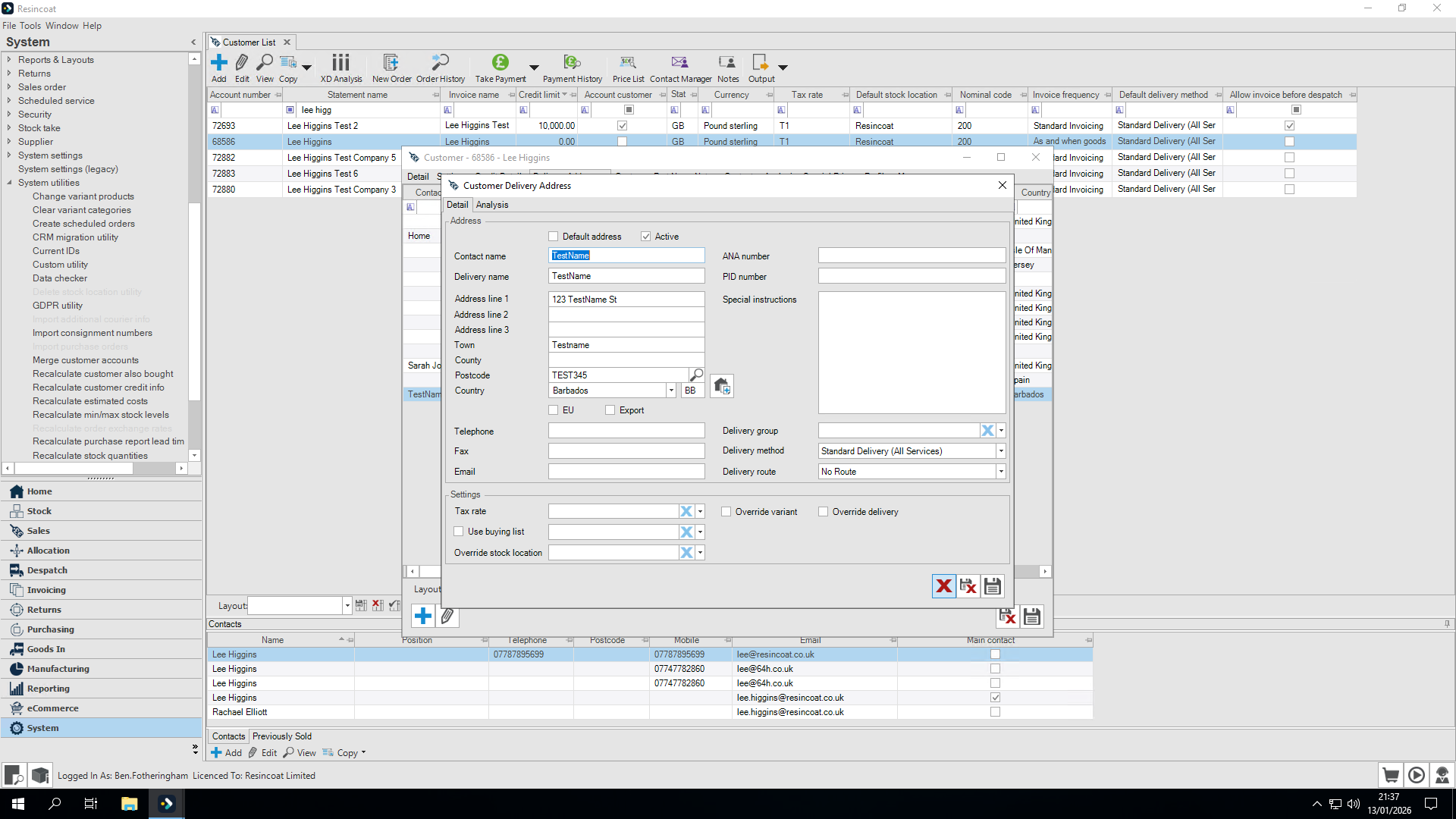 Step #12: Make changes and save OR Click on "X" to delete