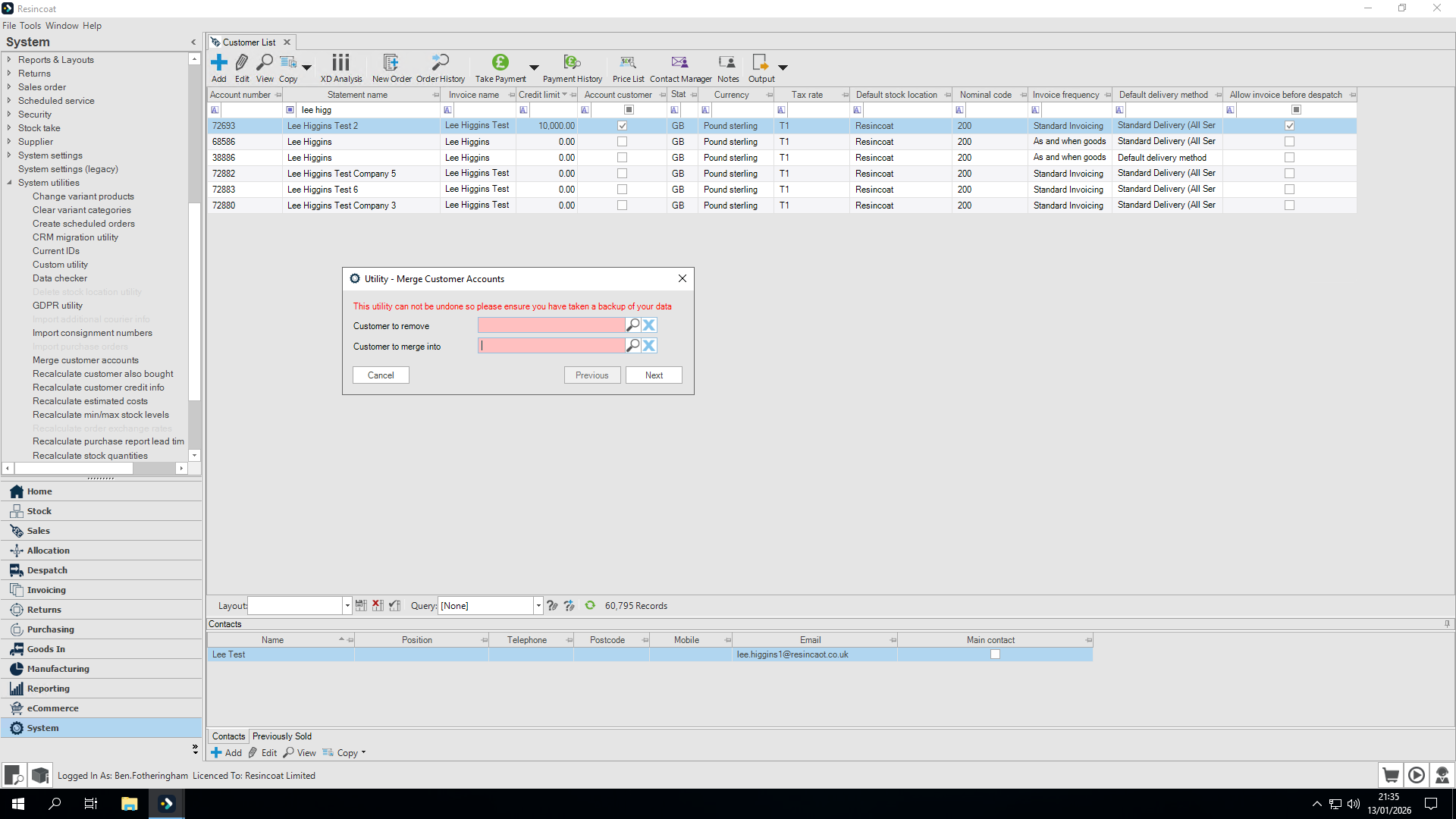 Step #5: Enter the account number of the customer into the boxes. If you need to use the search function, click the magnifying glass to open the standard search box.