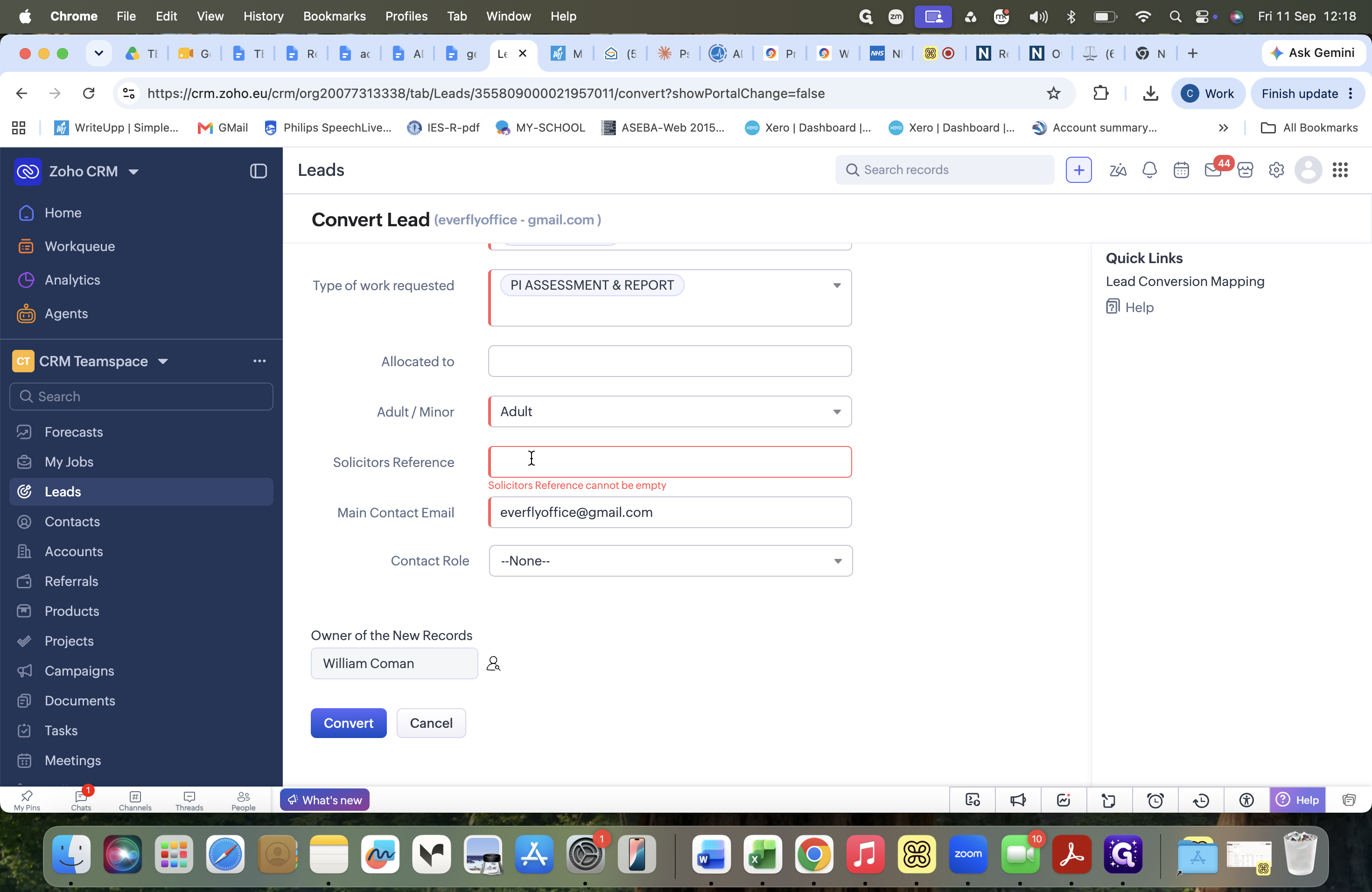 Step #34: Click the Solicitors Reference field.
