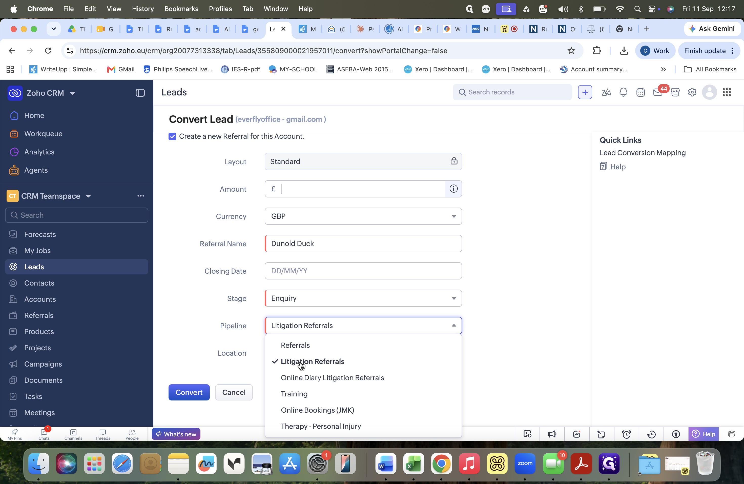 Step #27: Select Litigation Referrals.