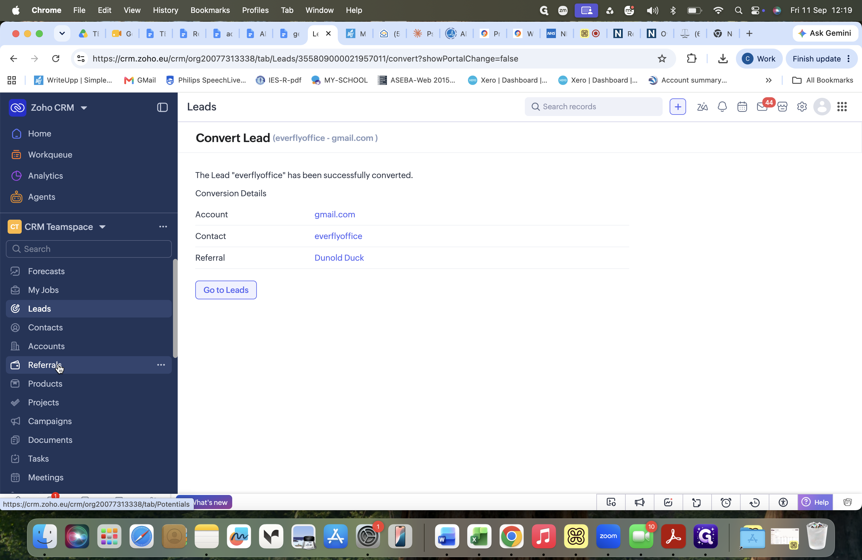 Step #37: Click Referrals in the left navigation sidebar.