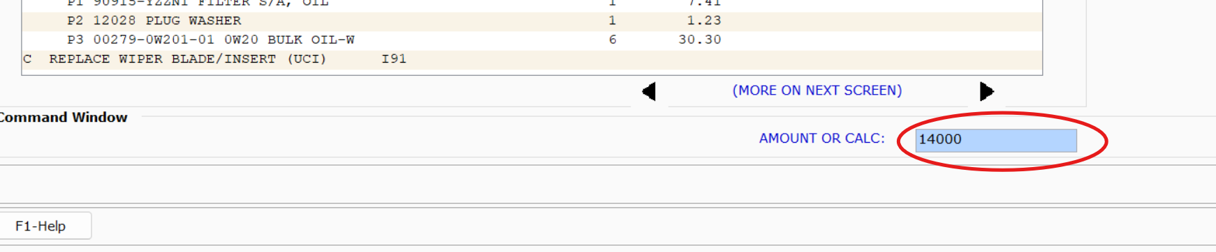 Step #27: This example is if we were moving to $140.00.