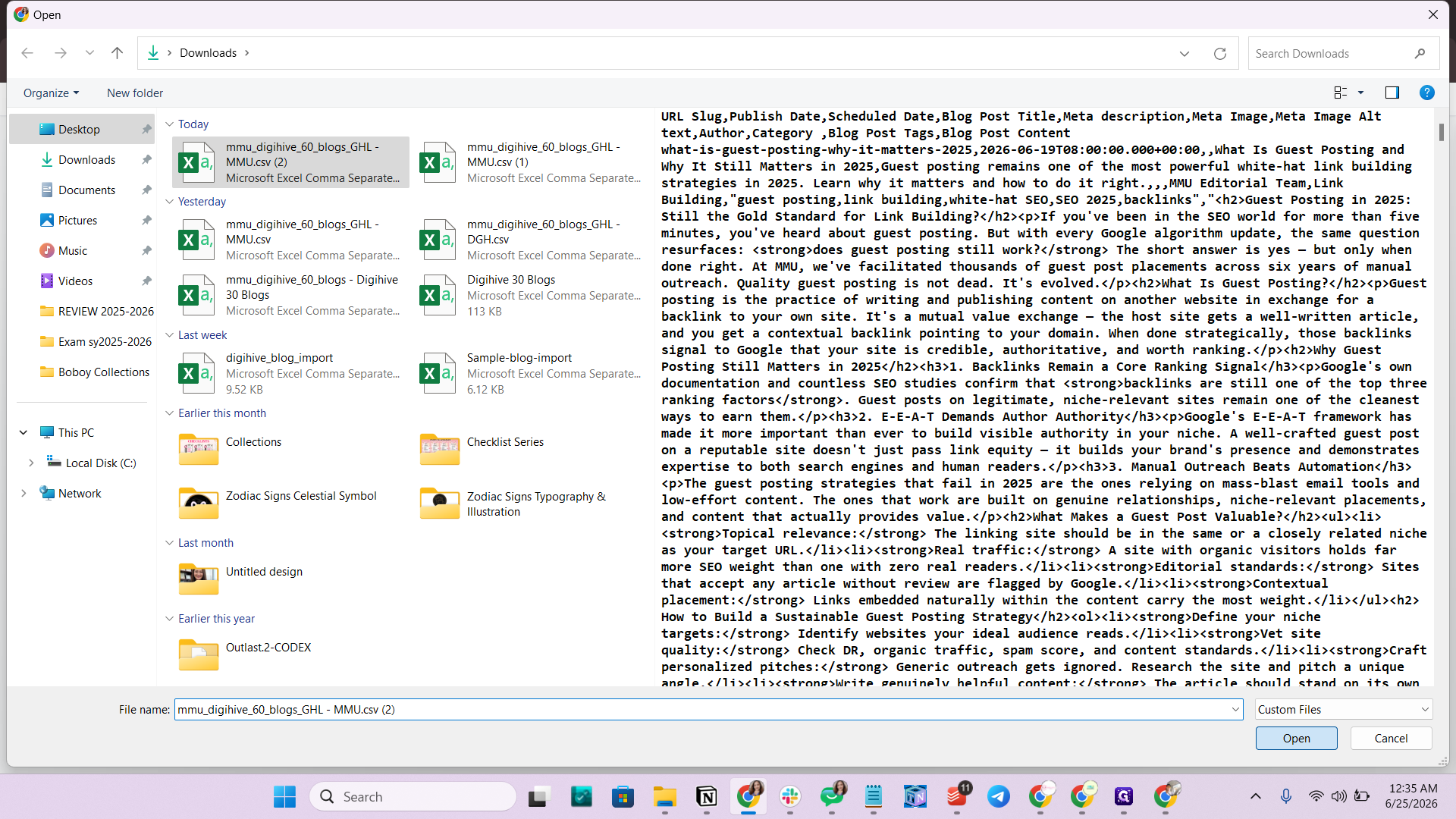 Step #10: Click Open to attach the file.