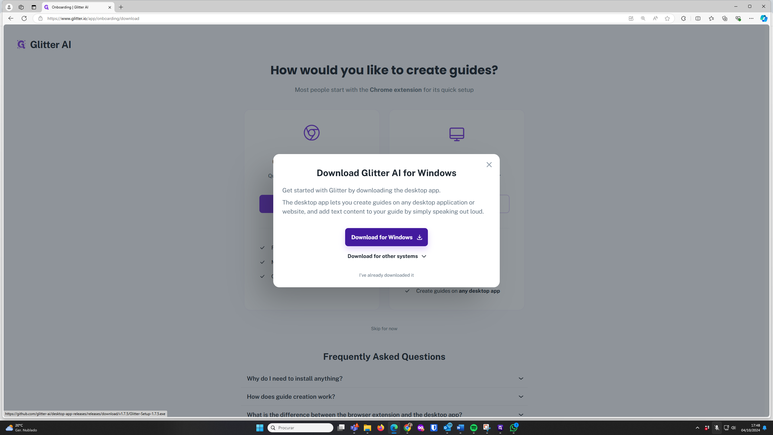 Step #12: Cliquem em "Download for Windows ✓"