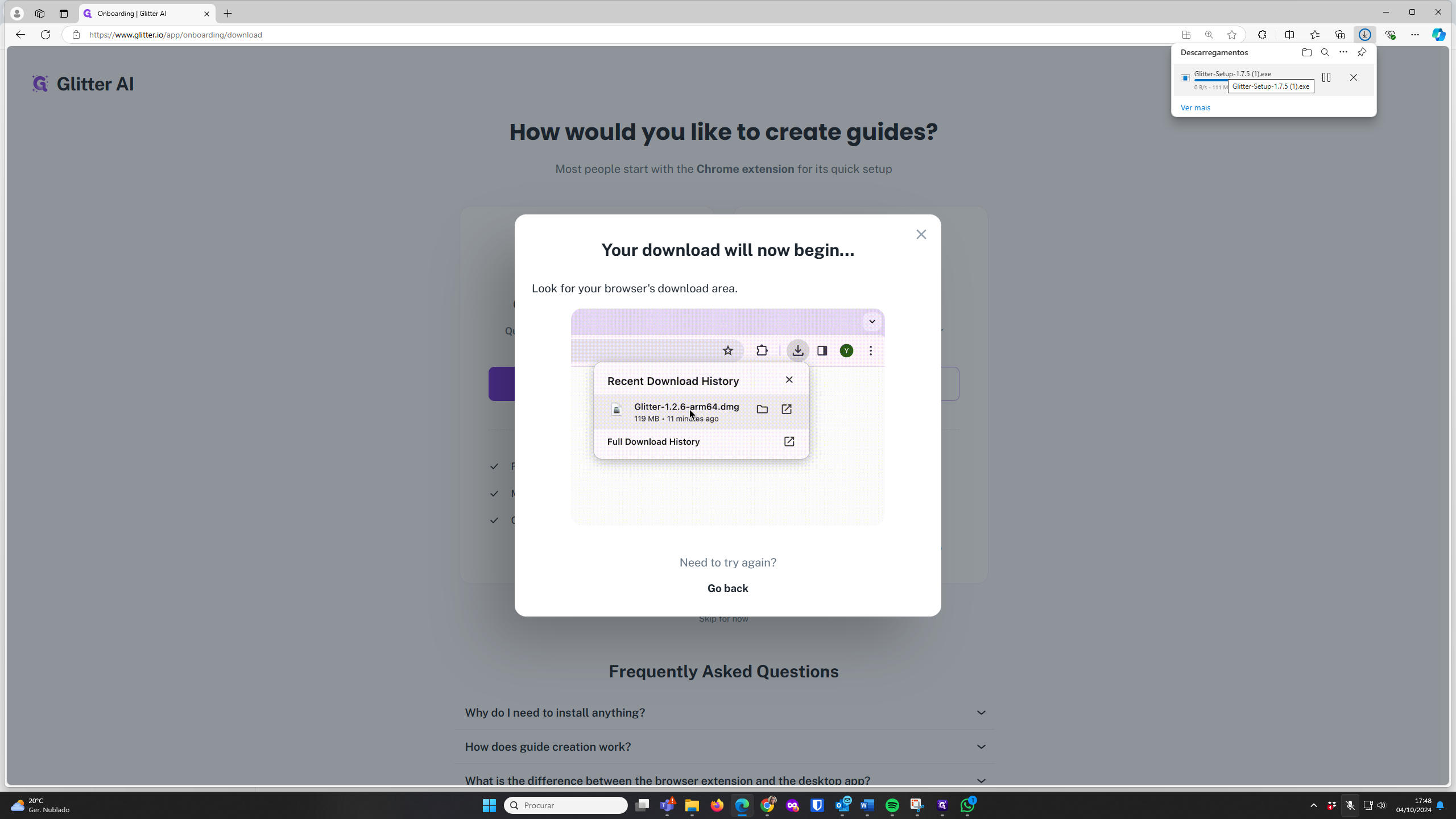 Step #13: Cliquem em "Glitter - Setup - 1.7.5"