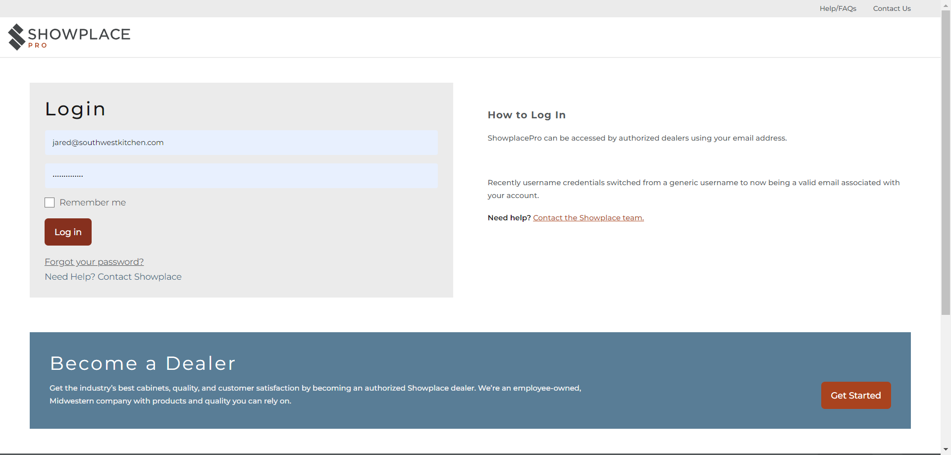Step #2: Enter your credentials and click "Log in"