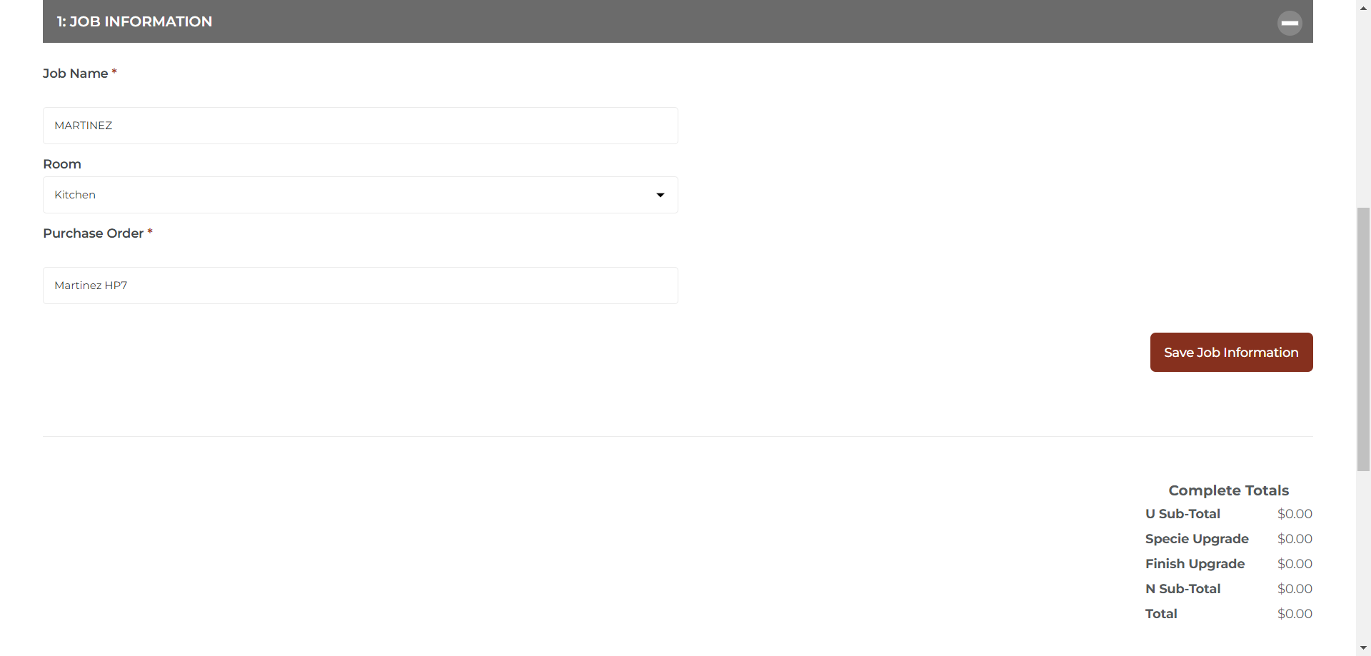 Step #9: Click "Save Job Information"