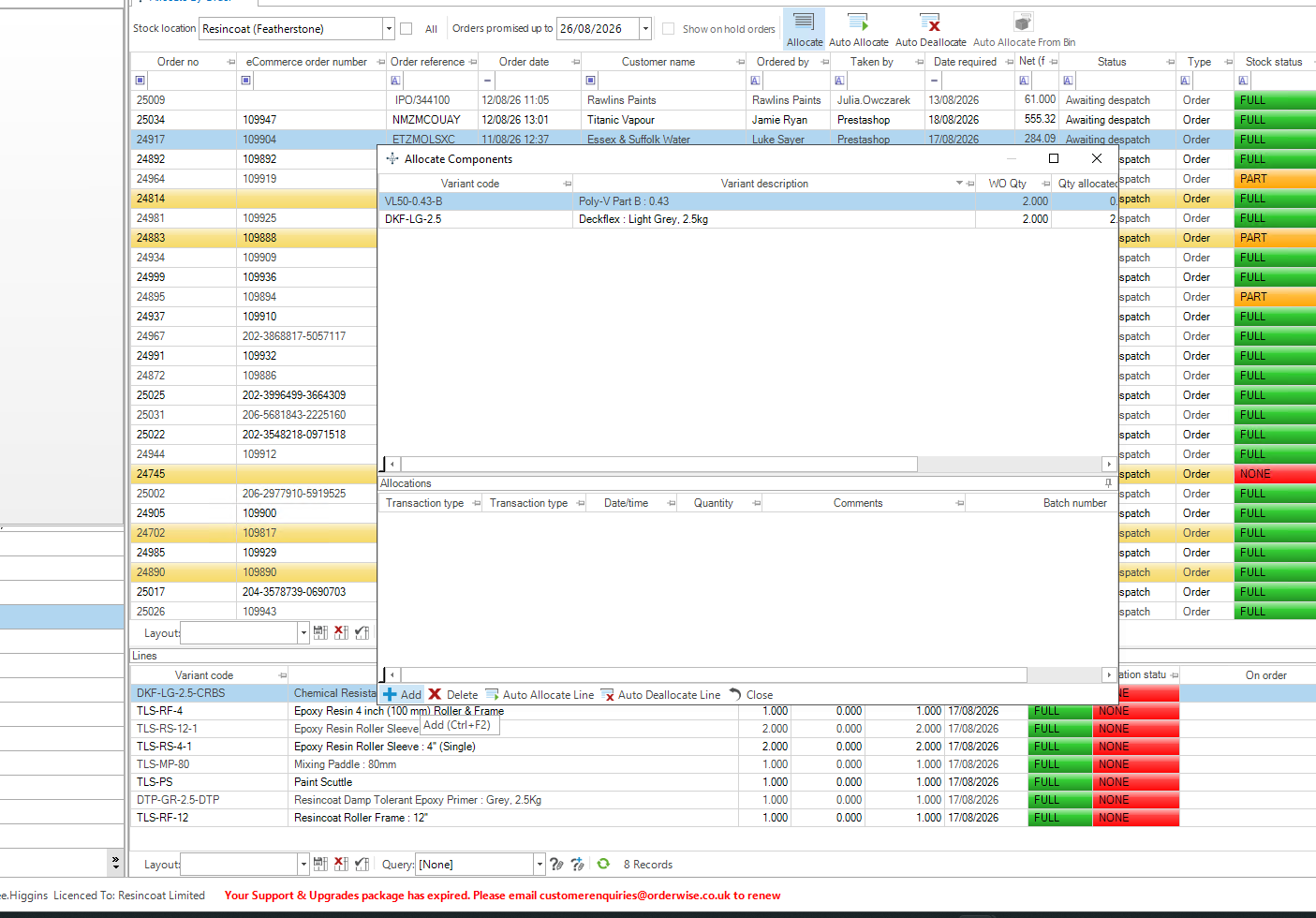 Step #7: Select a specific component from the list, such as the VL50-0.43-B.