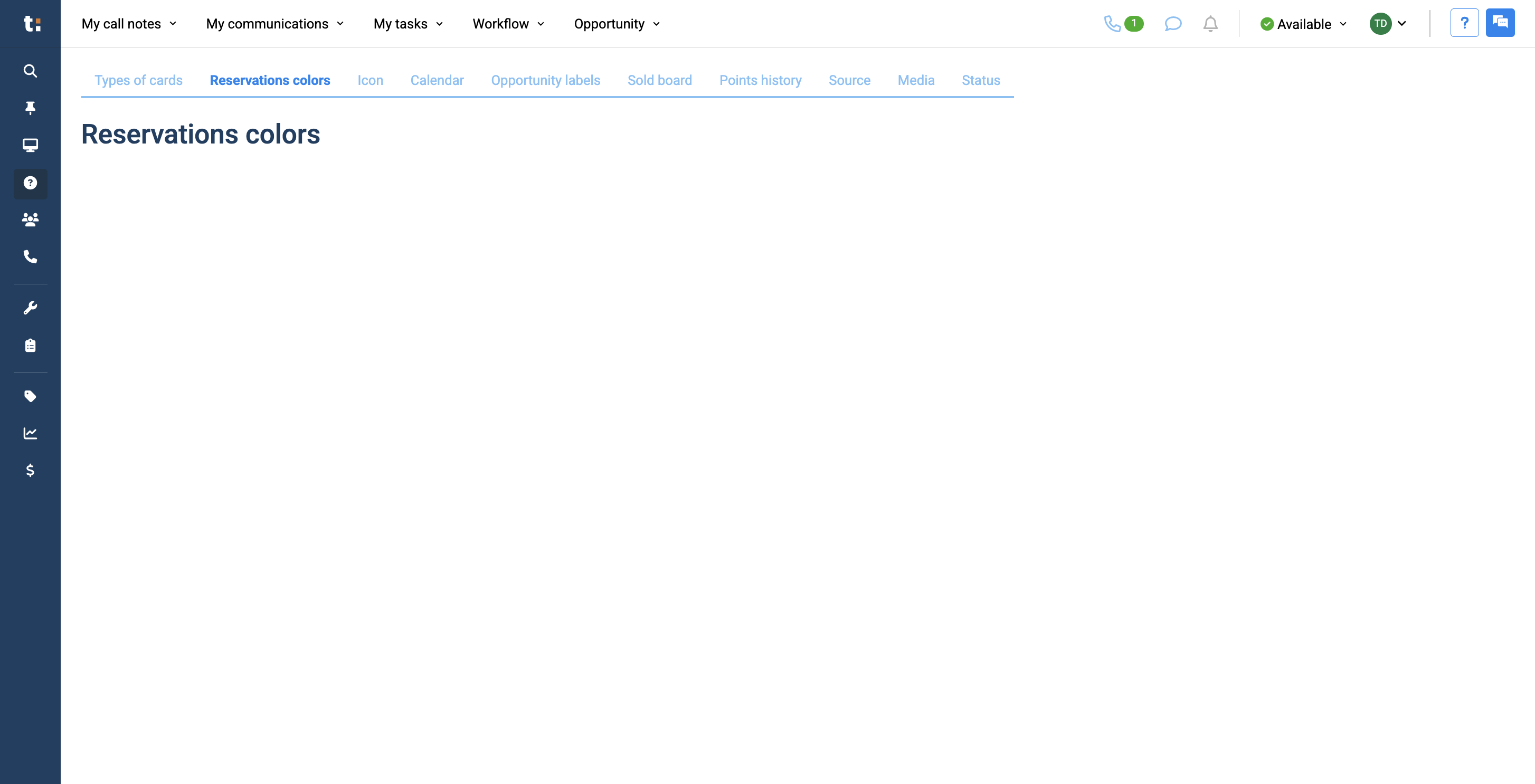 Step #5: Reservation colors represent the bookings you have made, similar to card types, but specifically for your service calendar.
