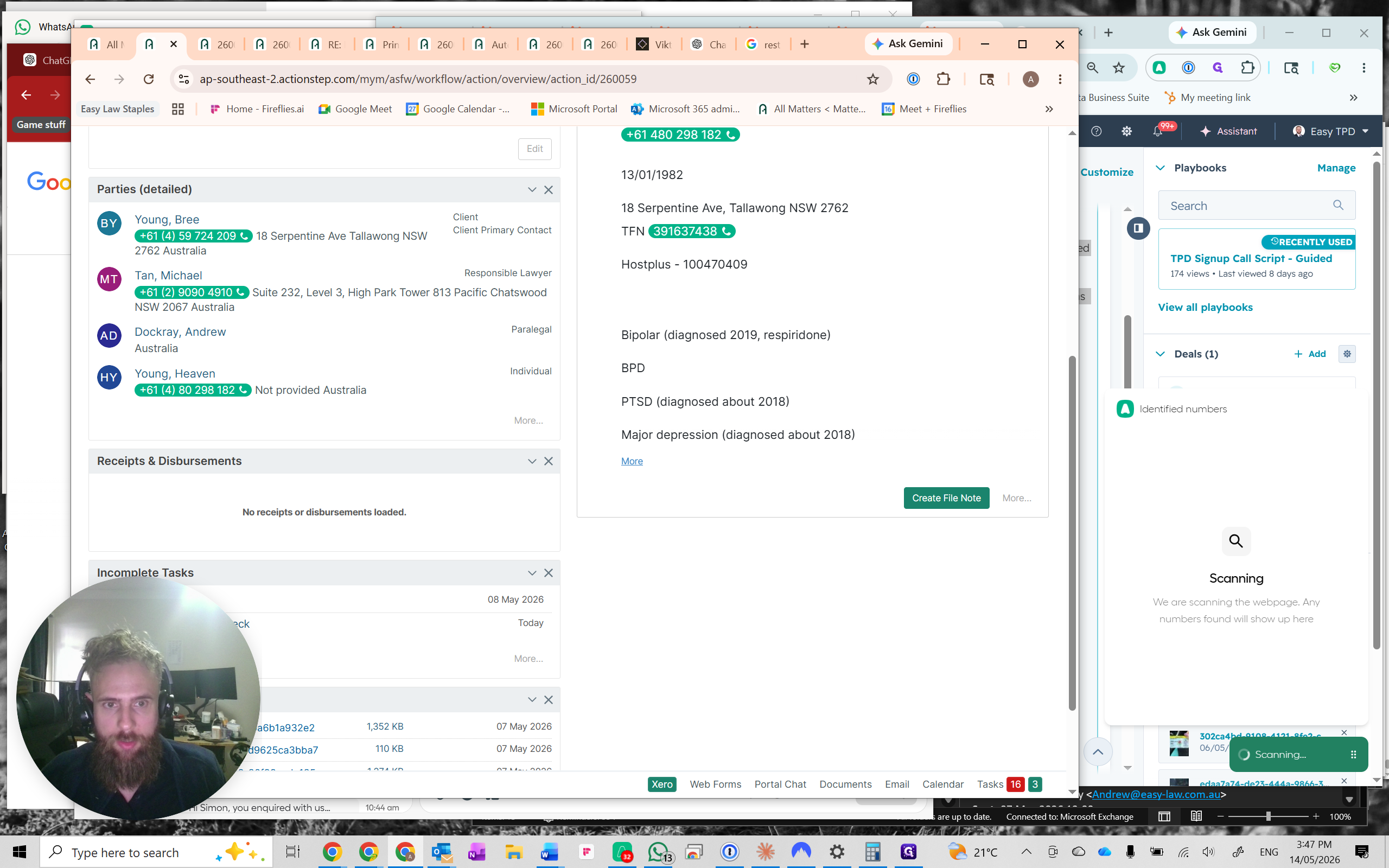 Step #4: Switch to Actionstep, open the client's matter, and click Create File Note.