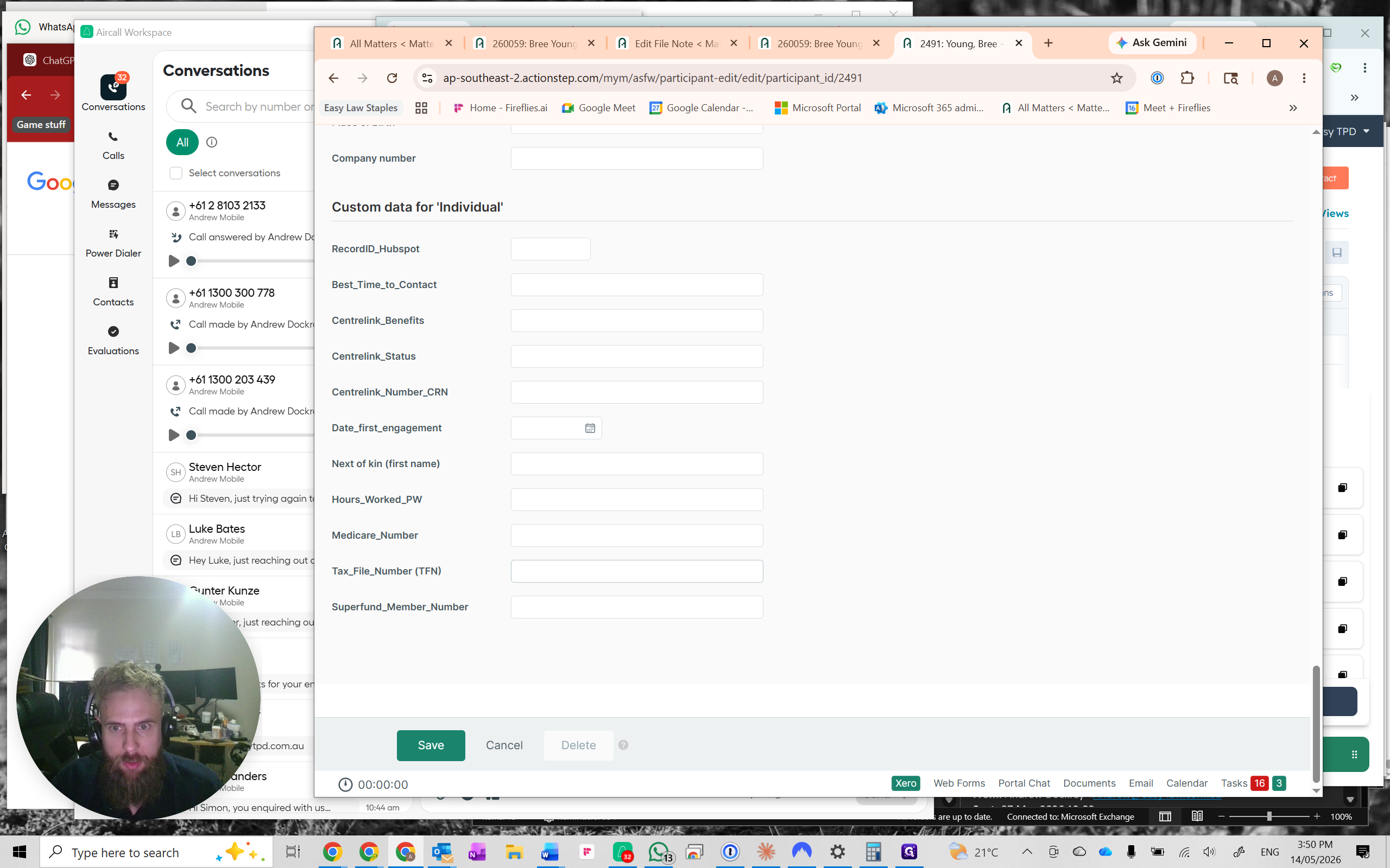 Step #19: Open the client's individual profile in edit mode.