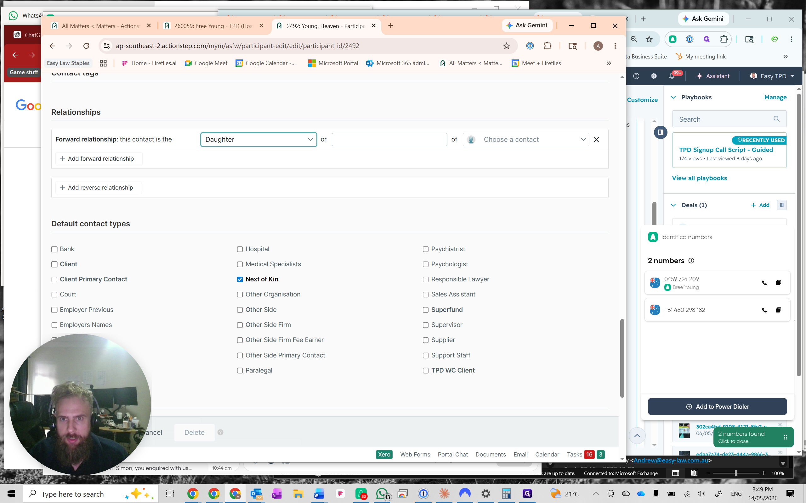 Step #16: Select Next of Kin and choose the primary client as the related contact.