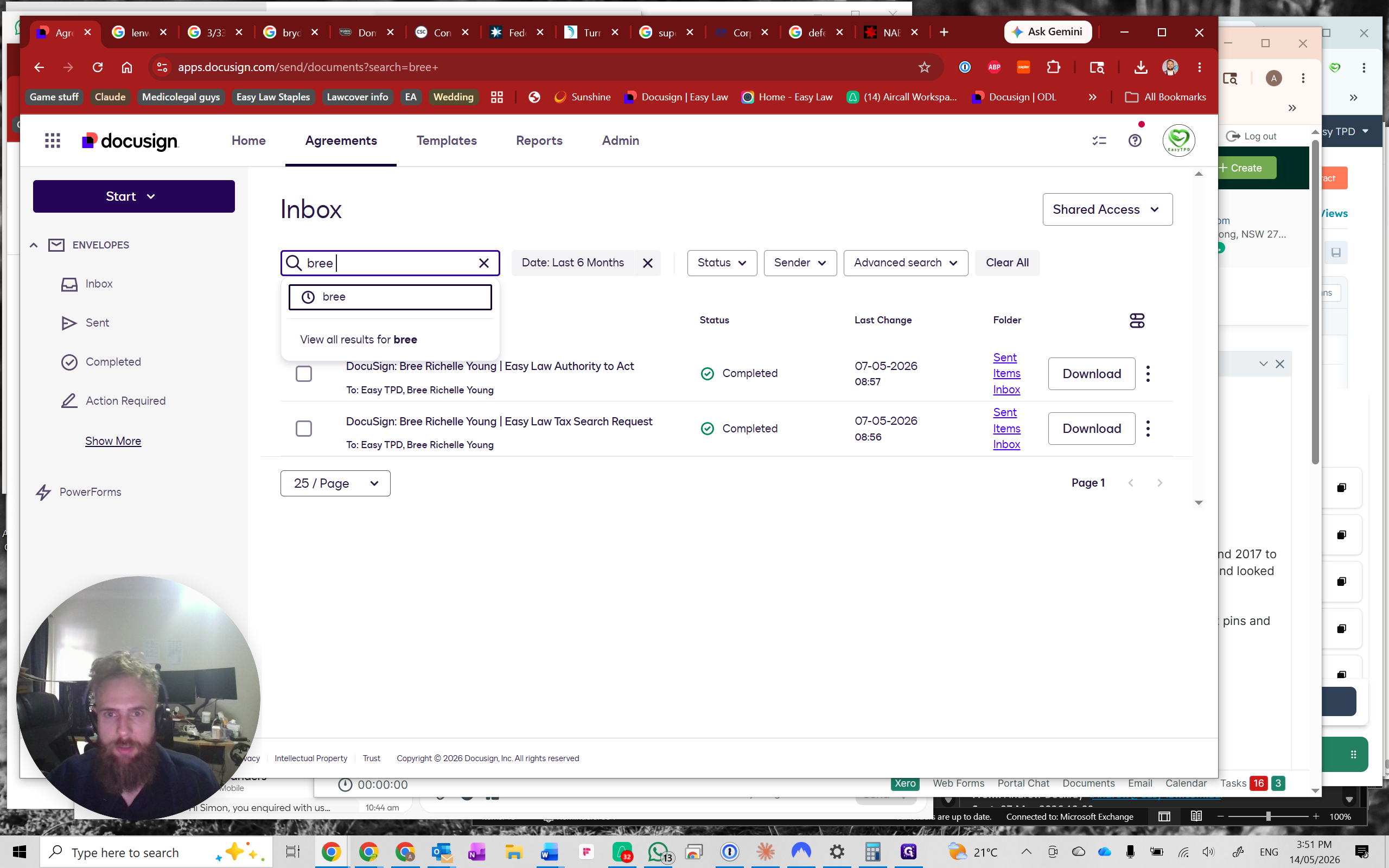 Step #24: Search for the client and click Download to save their completed documents locally.
