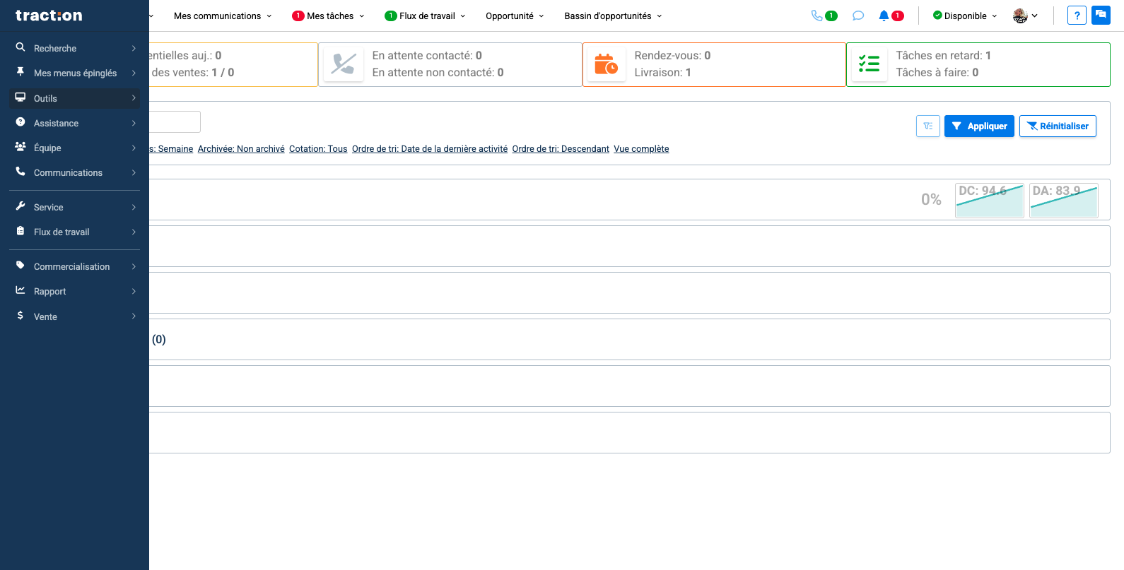 Step #1: Dans le menu de Gauche, cliquez sur "outils"