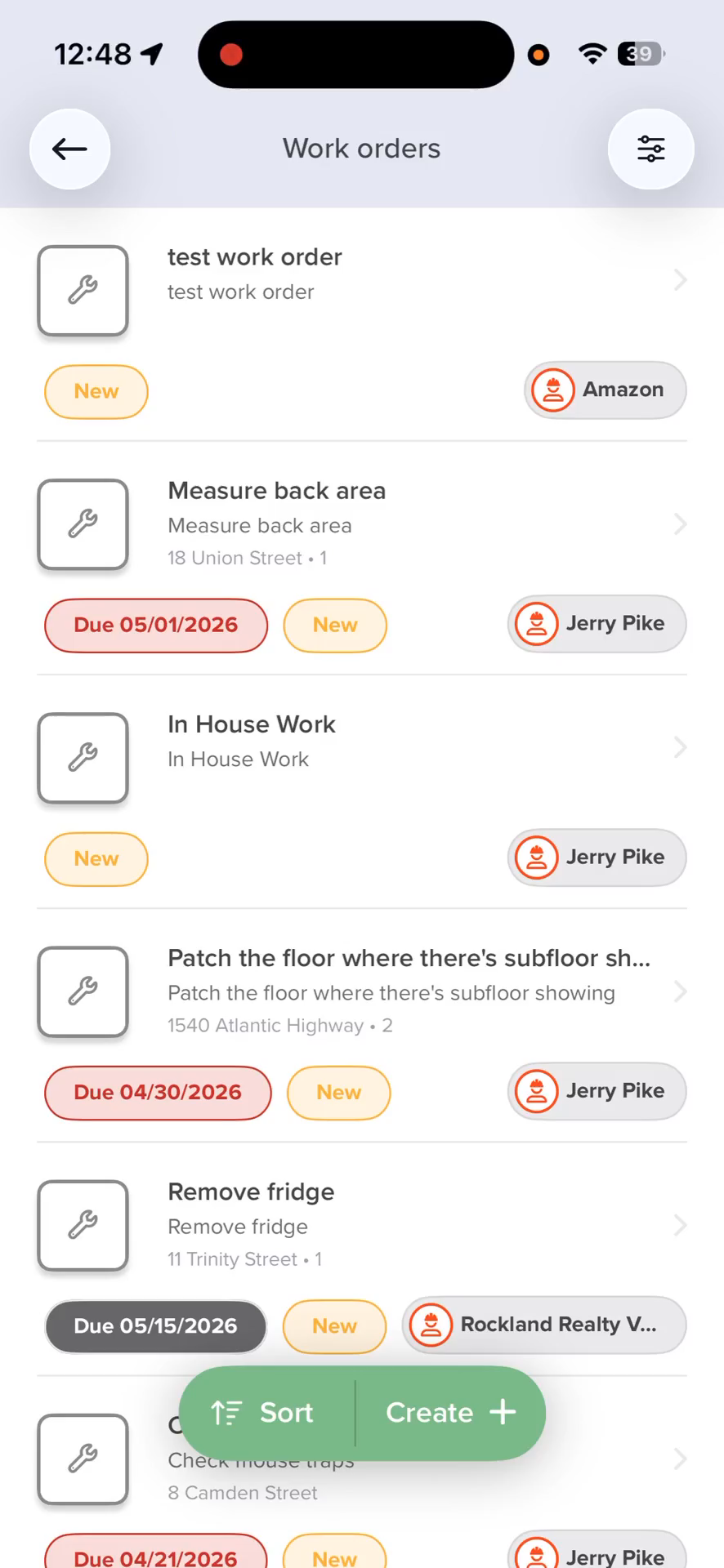 Step #3: Select a work order from your list to view its details.