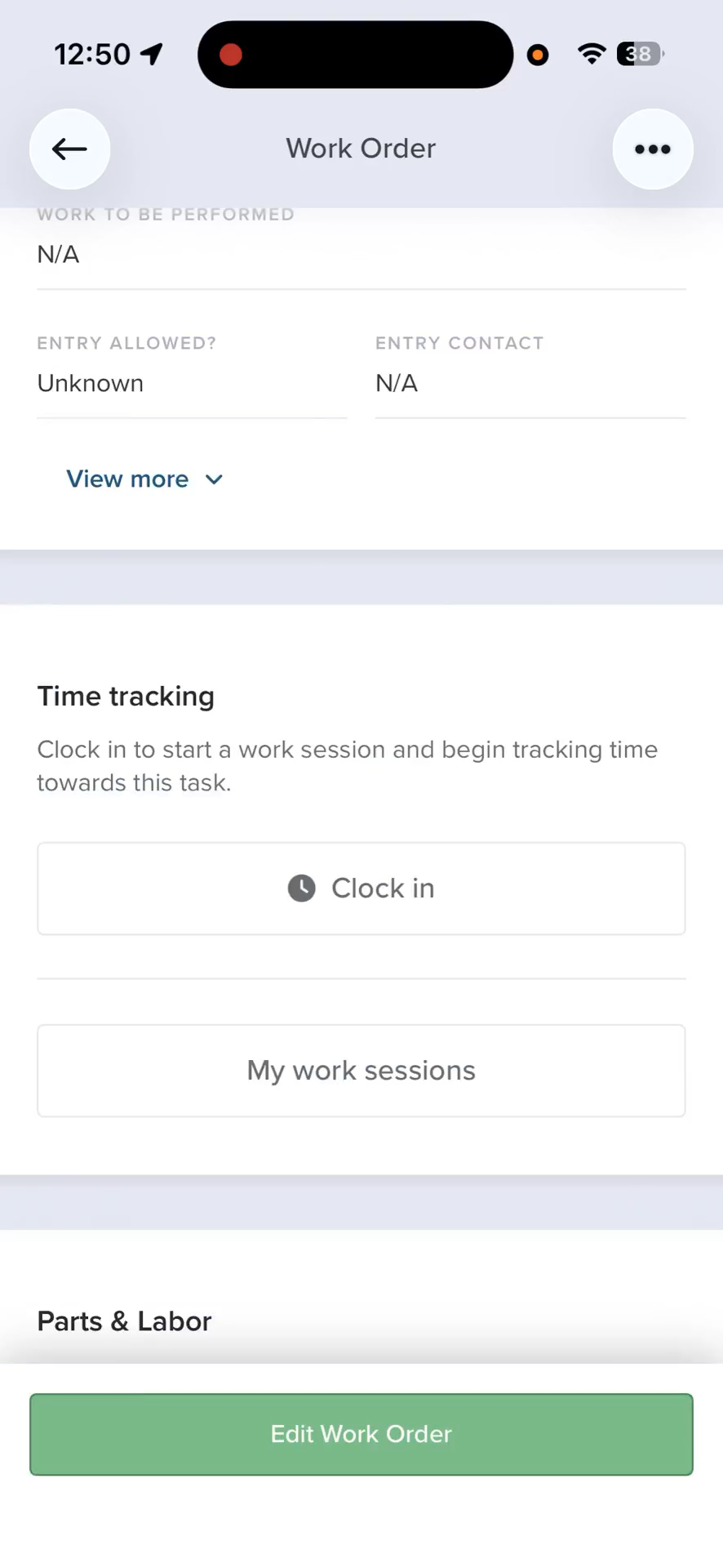 Step #13: Tap the back arrow at the top left to return to your work order queue.